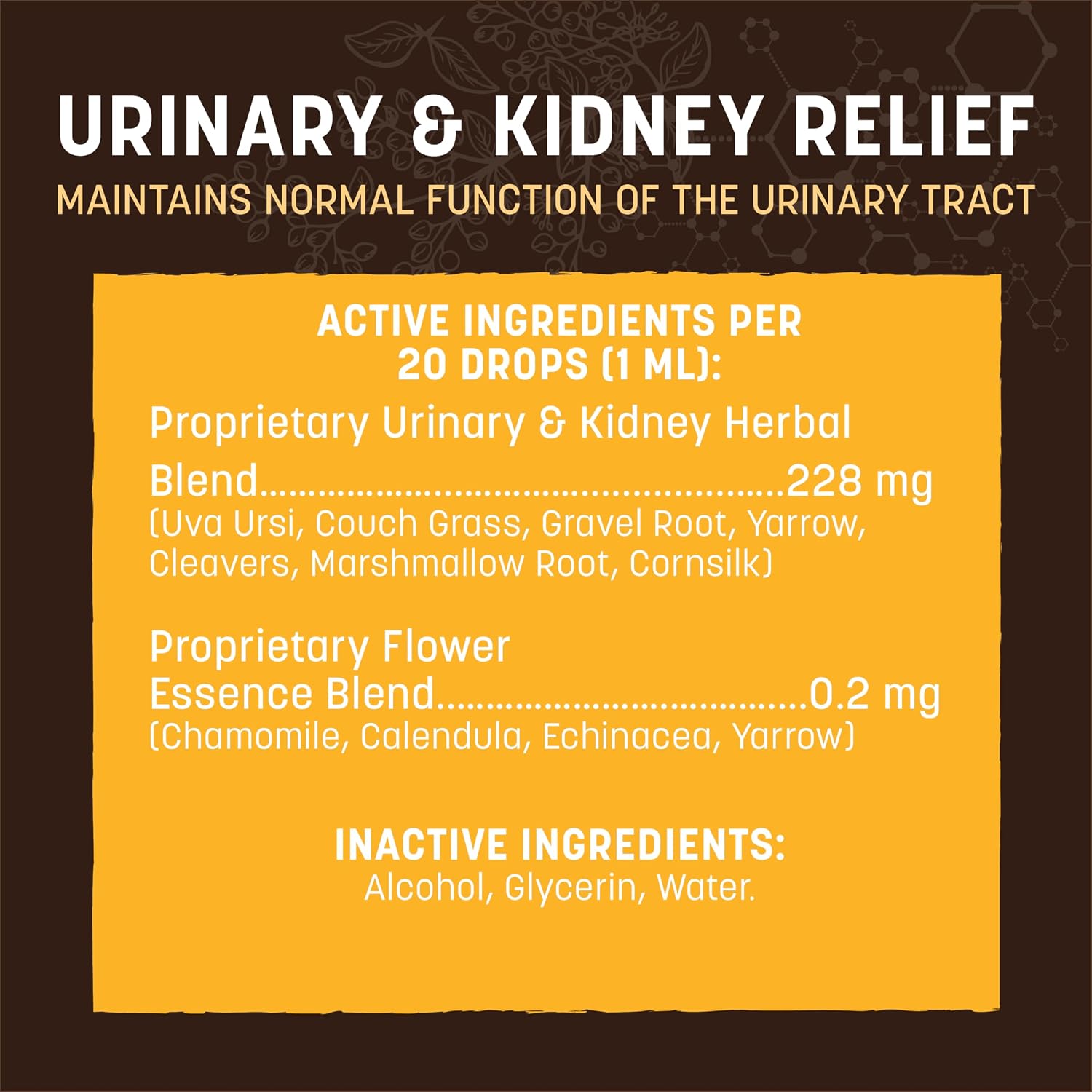 Earth Animal Apothecary - Urinary & Kidney Relief for Dogs & Cats - 2 fl oz | Herbal Remedies Liquid Supplement Blend - Uva Ursi, Couch Grass, Gravel Root, Yarrow, Cleavers, Marshmallow Root, Cornsilk