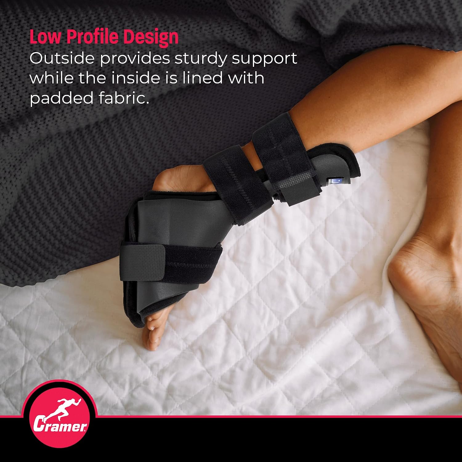 Cramer Dorsal Night Splint, Small, Foot Brace for Plantar Fasciitis Support, Lightweight Low-Profile Sleep Aid, Adjustable Arch Alignment Splint for Left or Right Foot, Slip-Resistant Fit