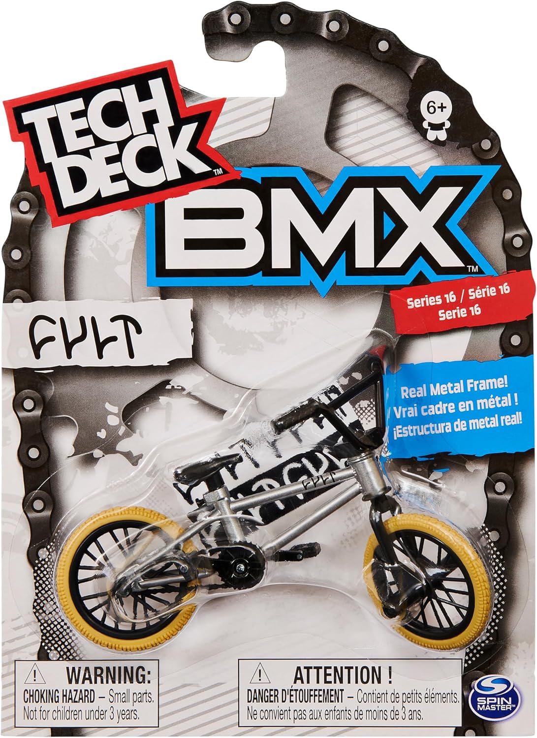 Tech Deck BMX Finger Bike Series 12-Replica Bike Real Metal Frame, Moveable Parts for Flick Tricks Games (Styles Vary)