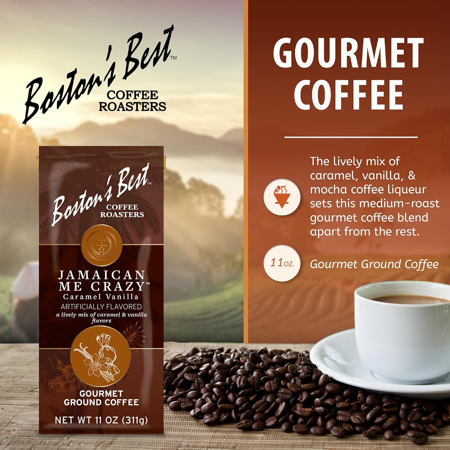 Boston’s Best Coffee - Fall-Inspired Pumpkin Spice Medium Roast Gourmet Delicious Flavored Coffee, Premium Ground - 11 oz. / 311 g Bag