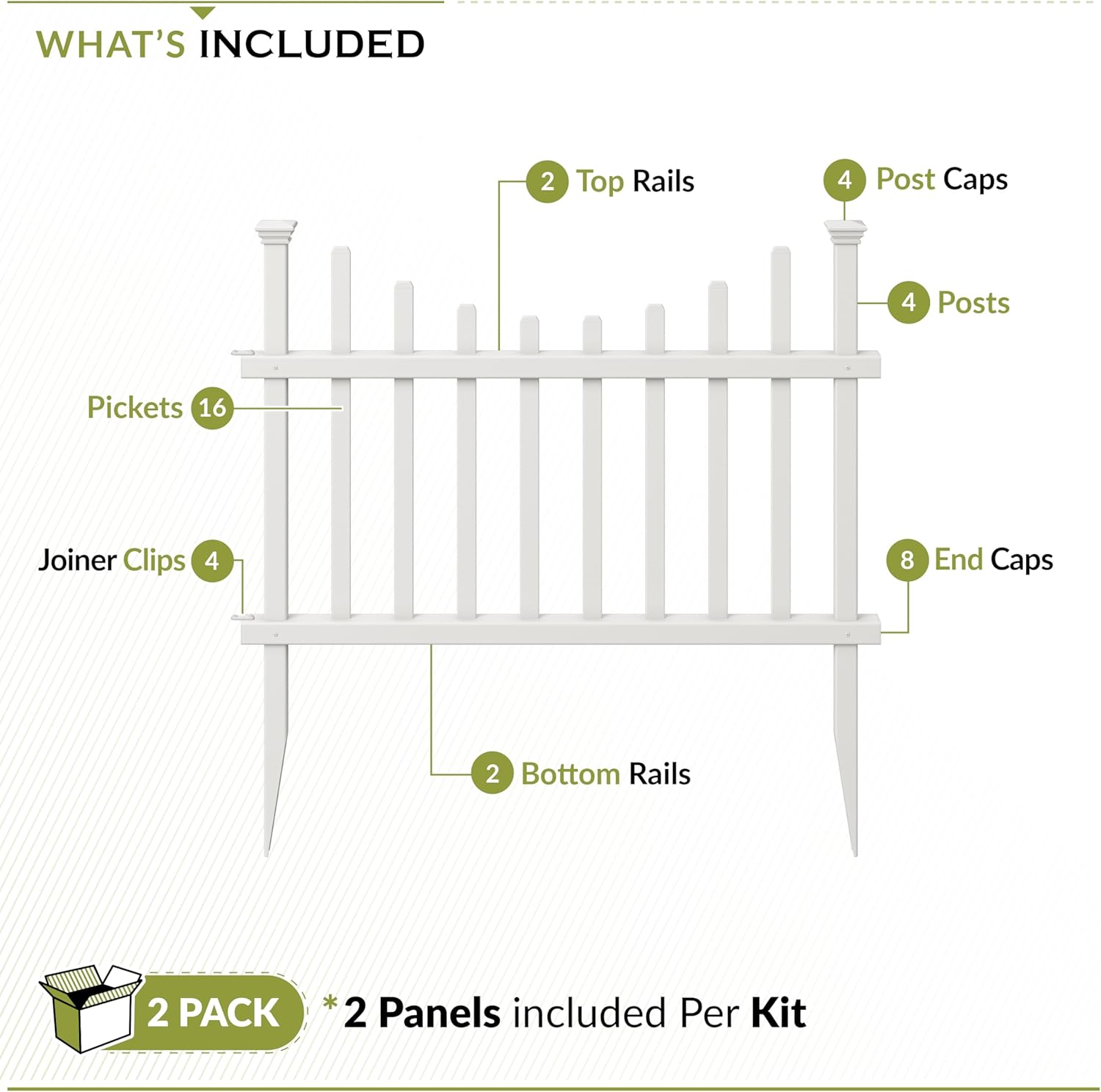 Zippity Washington Picket Gate, White Vinyl DIY No Dig Kit