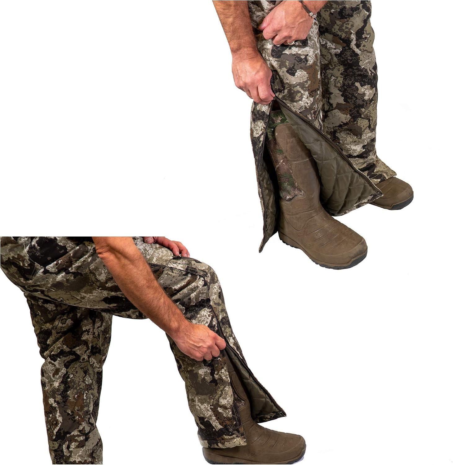 HOT SHOT Men’s Insulated Camo Bib, Ultra-Quiet Adjustable Overalls, Cold Weather Hunting Coveralls for Men