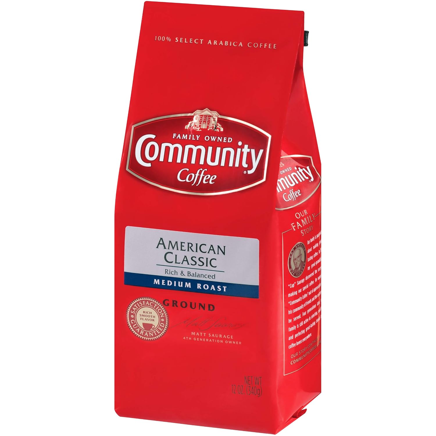 Community Coffee French Roast, Ground Coffee, Extra Dark Roast, 12 Ounce Bag (Pack of 1)