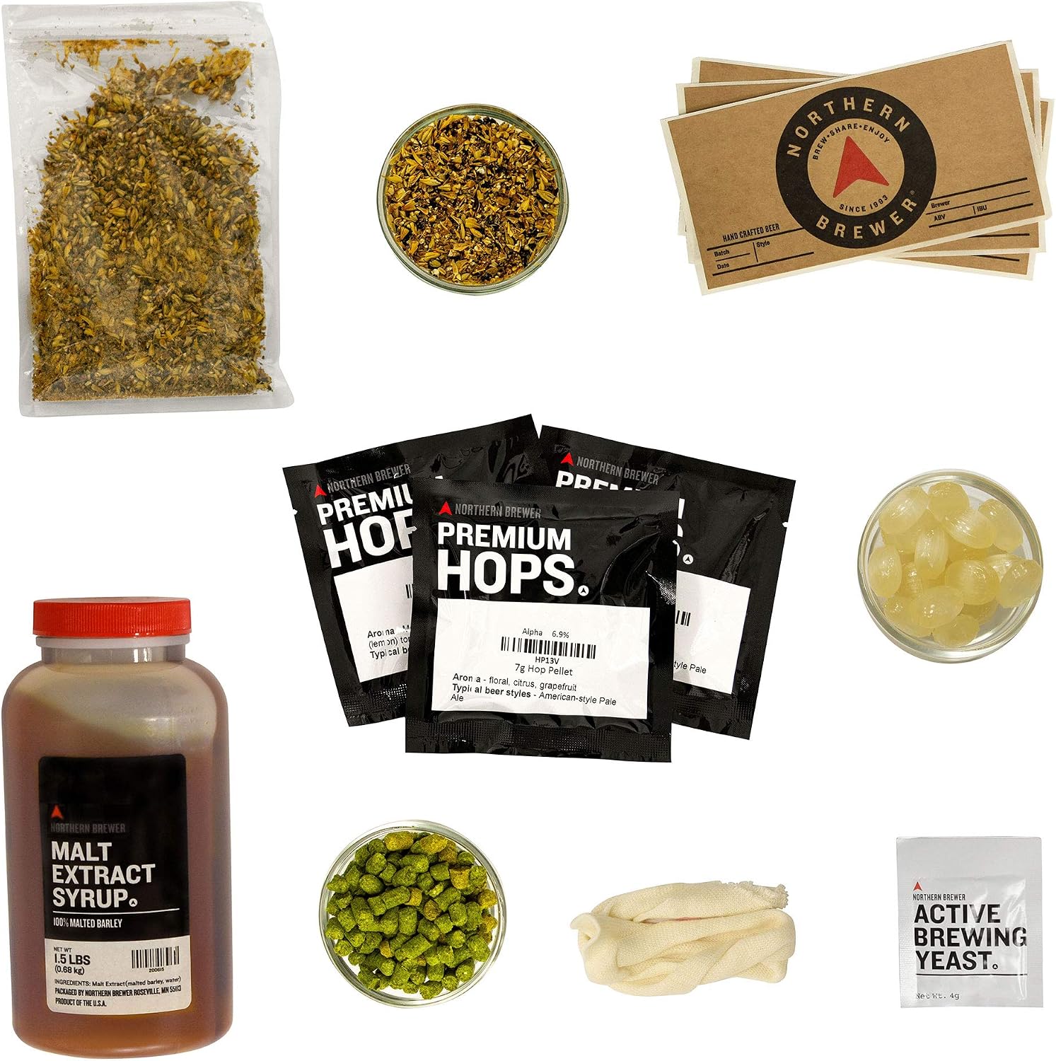 Northern Brewer - Siphonless 1 Gallon Craft Beer Making Starter Kit, Equipment and Beer Recipe Kit (American Wheat)
