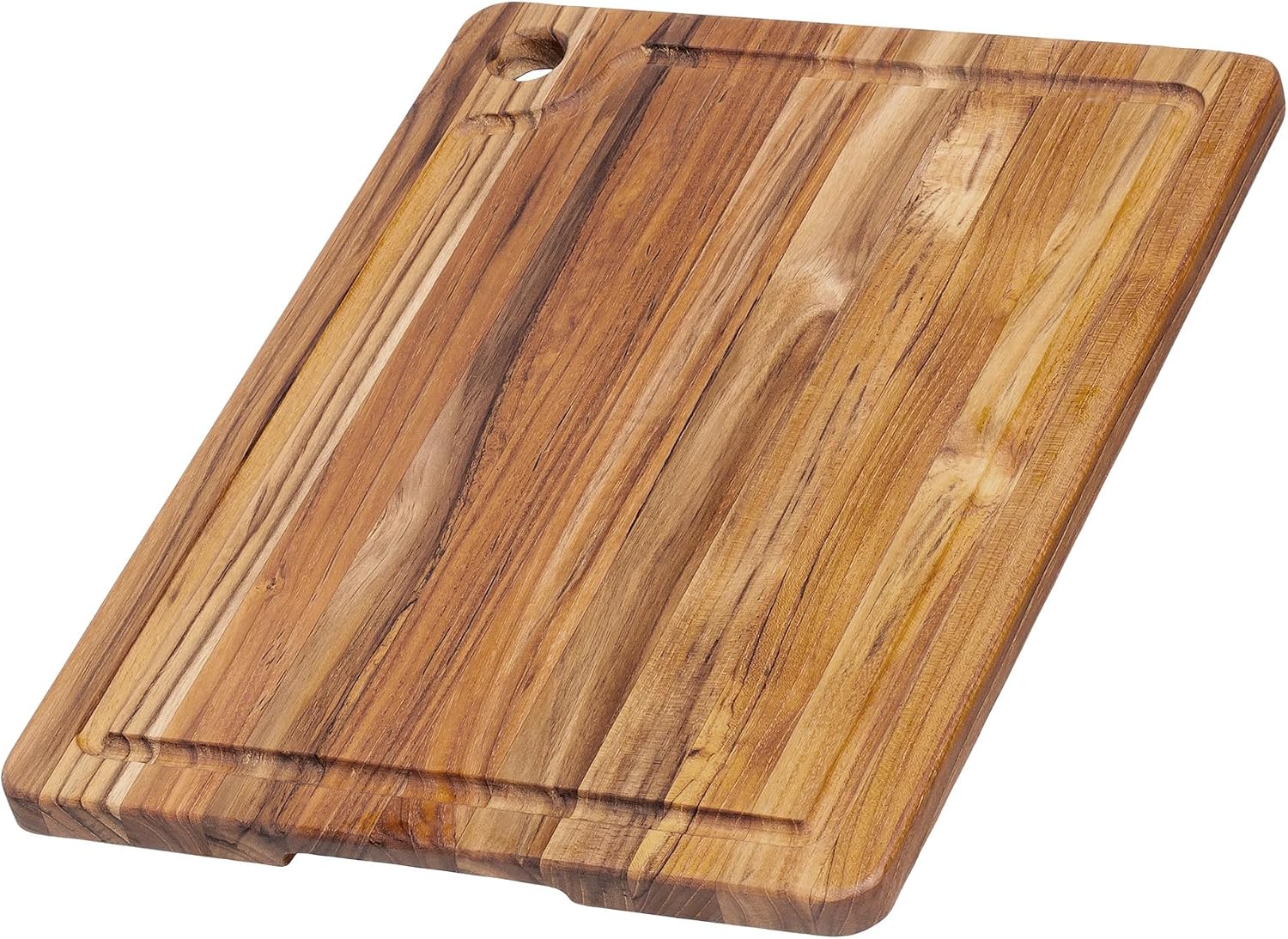 Teakhaus Teak Cutting Board - Rectangle Edge Grain Board With Corner Hole And Juice Canal (16 x 12 x .5 in.)