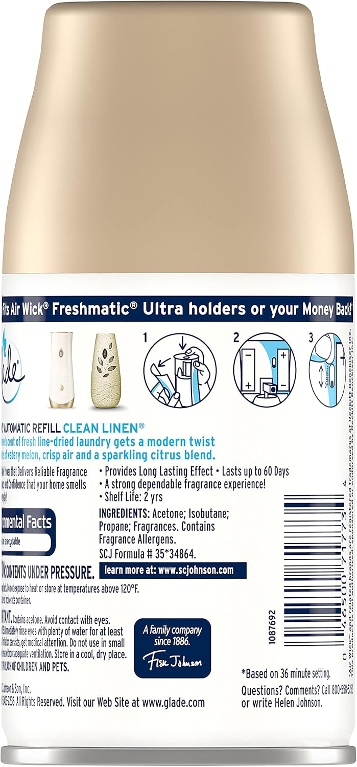 Glade Automatic Spray Refill - Clean Linen 6.2 oz. (Pack of 6)