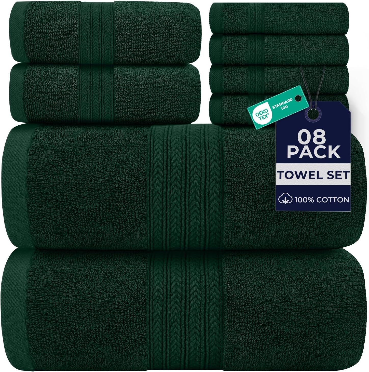 DAN RIVER 24 Pack Cotton Wash Cloths Set for Showering [12x12] White