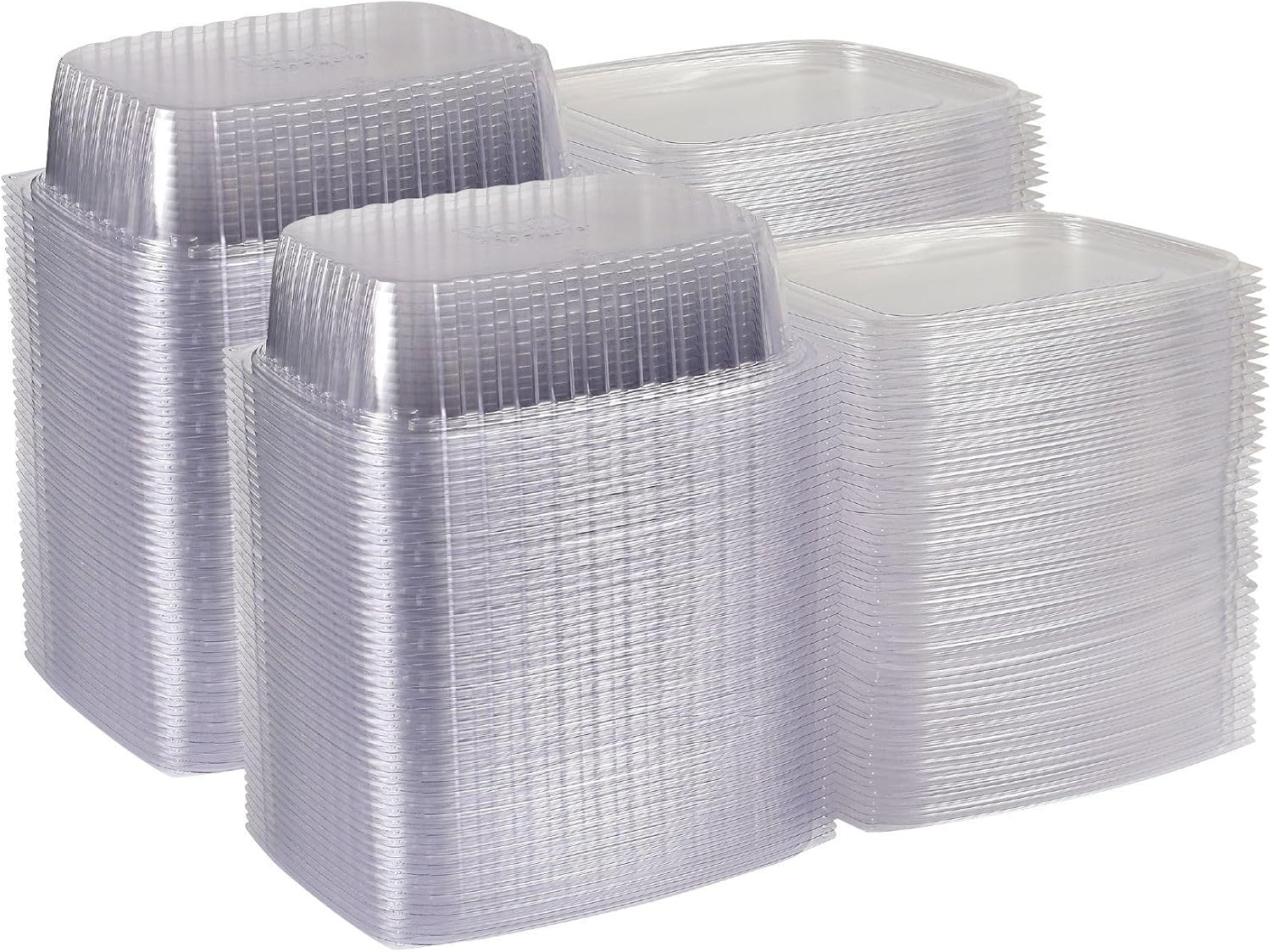Eco-Products EPRC32 Renewable & Compostable Rectangular Deli Containers - 32oz., 50 Per Pack (Case of 4 Packs), clear