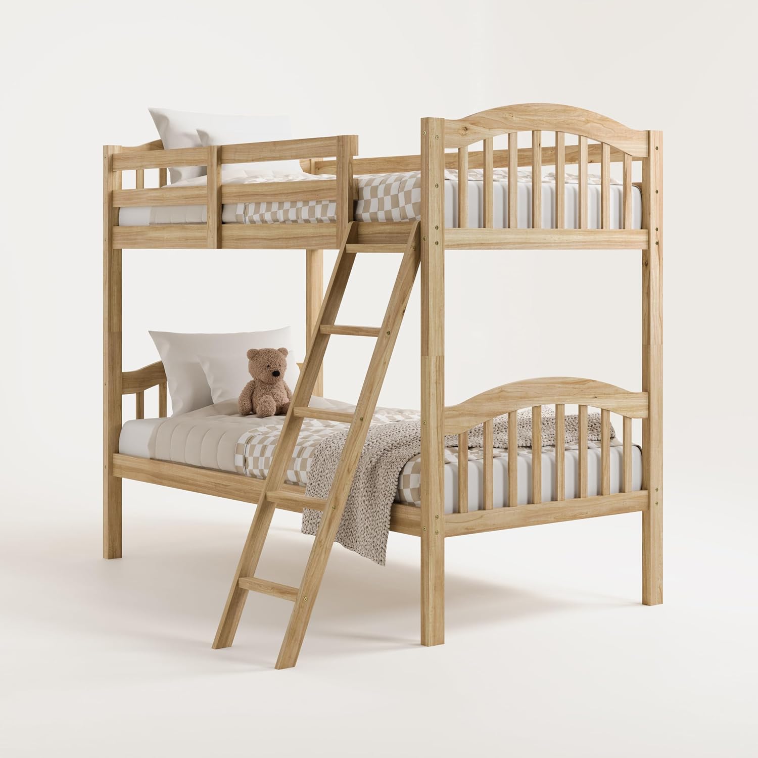 Storkcraft Long Horn Twin-Over-Twin Bunk Bed, White | GREENGUARD Gold Certified, Converts to 2 Individual Twin Beds, Wood Bunk Bed for Kids Bedroom, No Box Spring Required