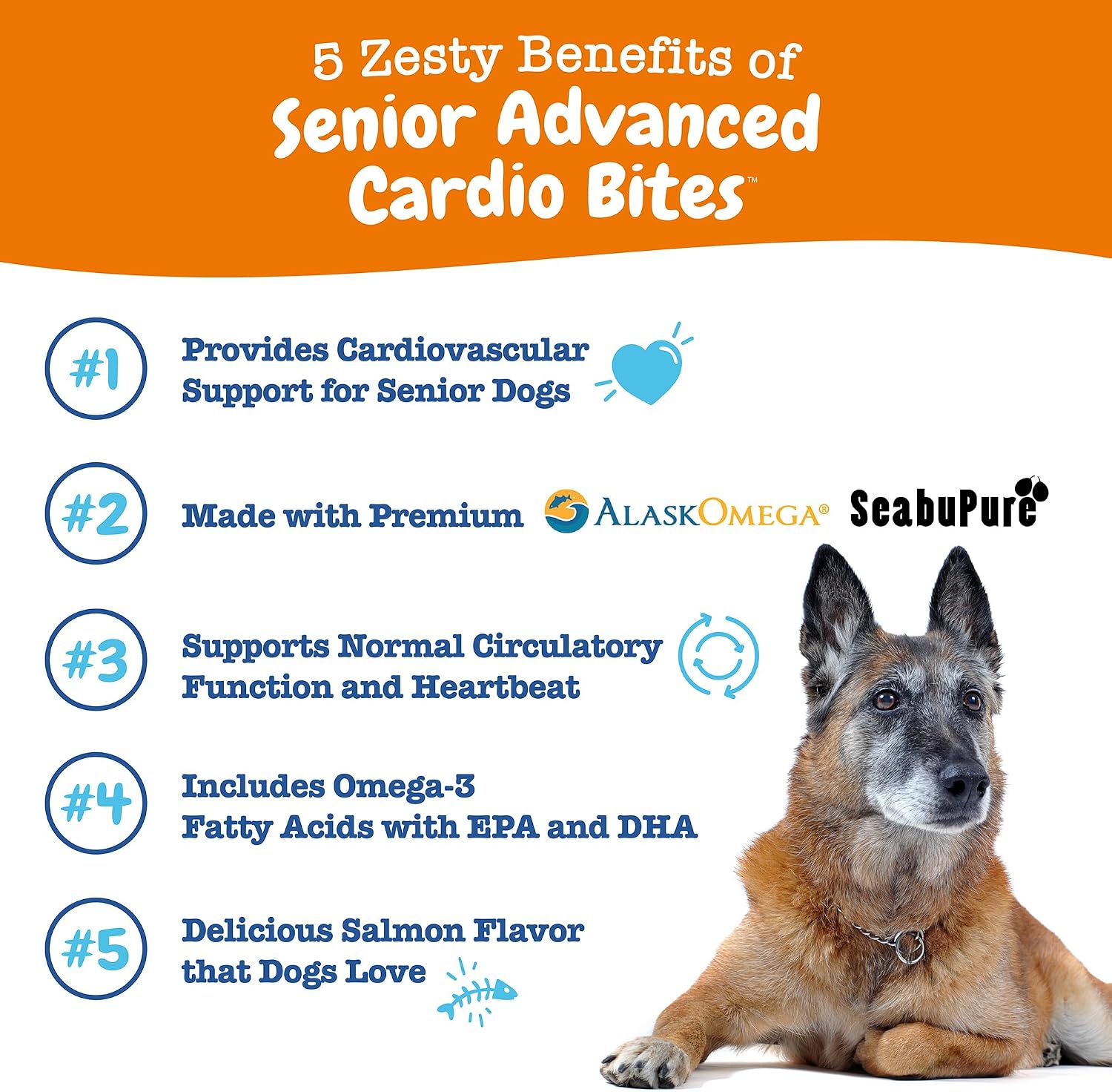 Zesty Paws Dog Heart Supplement - Taurine for Dogs, Salmon, 90 Ct