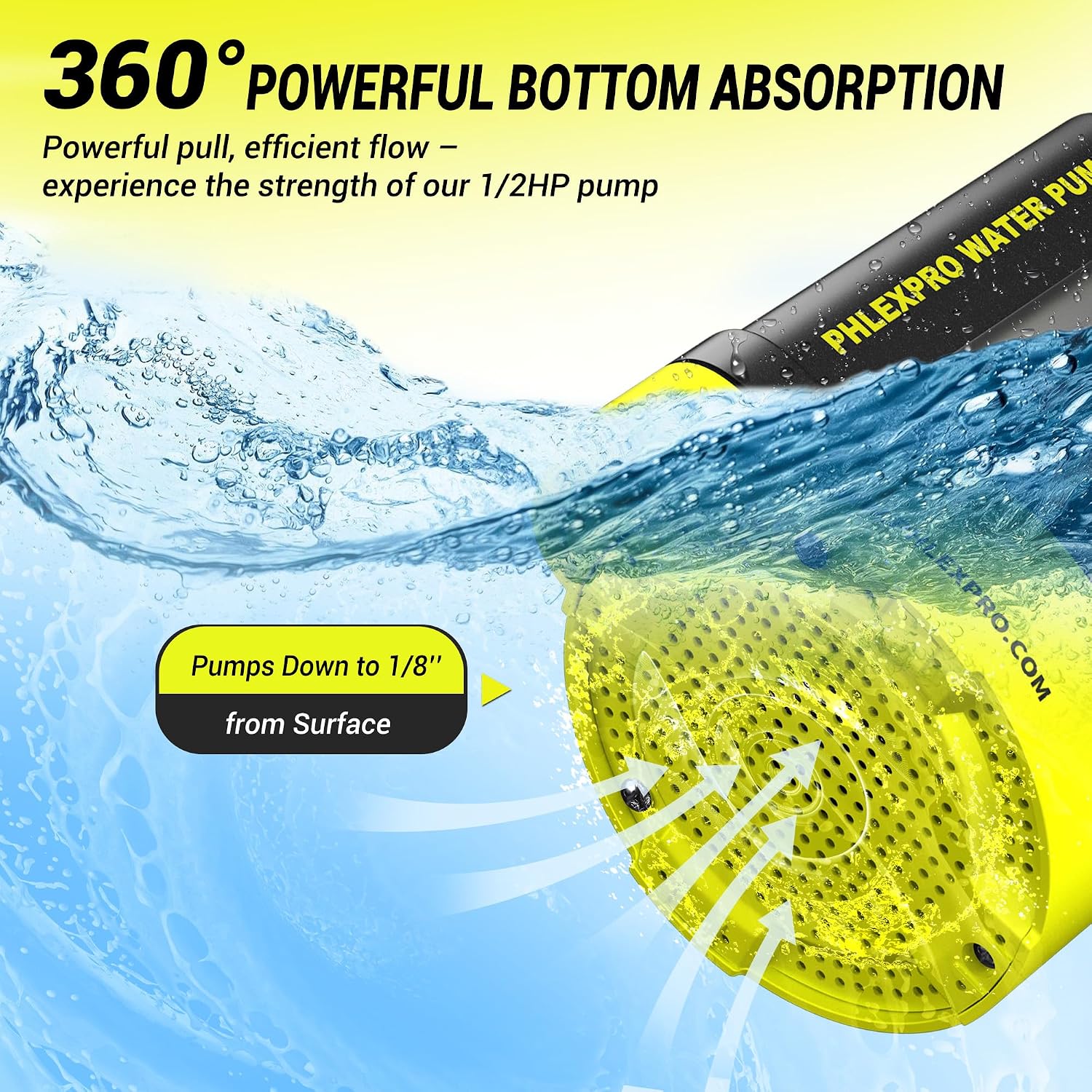 1/2HP Automatic Submersible Sump Pump, 5300 GPH Water Pump | 3/4" Garden Hose Check Valve Adapter, 2650 GPH Water Removal for Swimming Pool Cover Hot Tubs Flooded House Basement