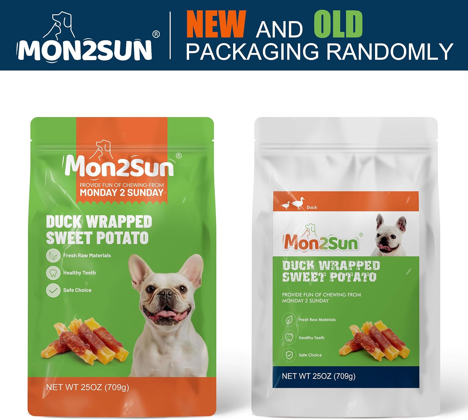MON2SUN Dog Treats, Rawhide-Free Chicken Wrapped Sweet Potato, 25 oz