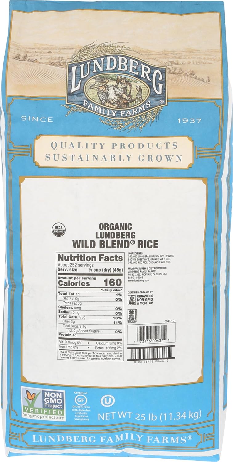 Lundberg Basmati Rice, Long Grain White Rice - Non-Sticky, Fluffy, Nutty, Aromatic Rice, Vegan Food, Healthy Meals, Gluten-Free, Grown in California, 64 Oz