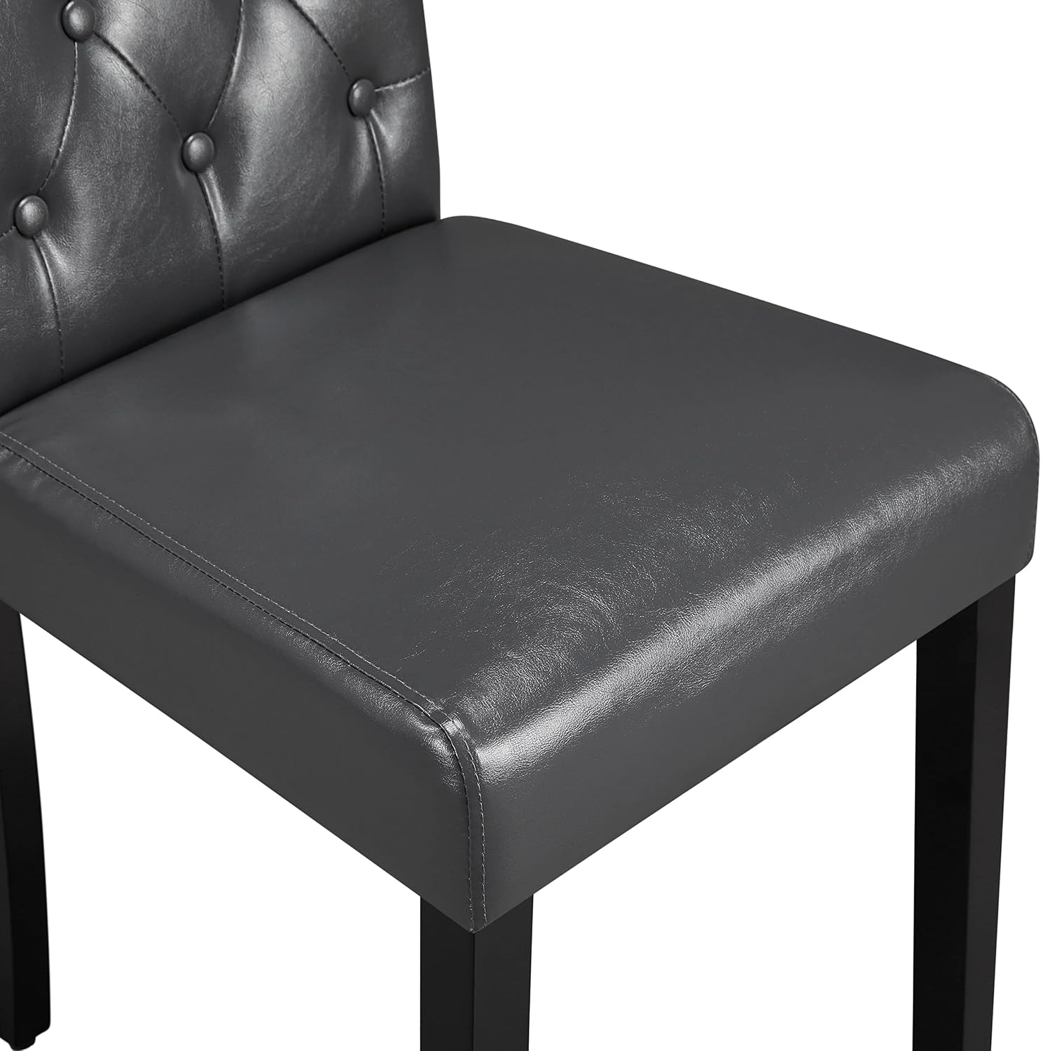 Yaheetech Dining Chairs Set of 2 Button Tufted Kitchen Chairs Brown