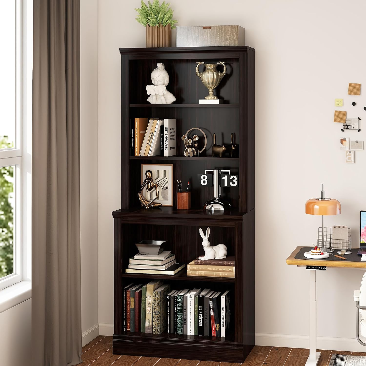 Bevfint 72" Tall Bookcase, White Large Floor Standing Bookshelf for Hallway | 5 Tier Shelves Open Storage Organizer with Anti Tipping Device, Book Case for Living Room Kitchen Home Office Bedroom