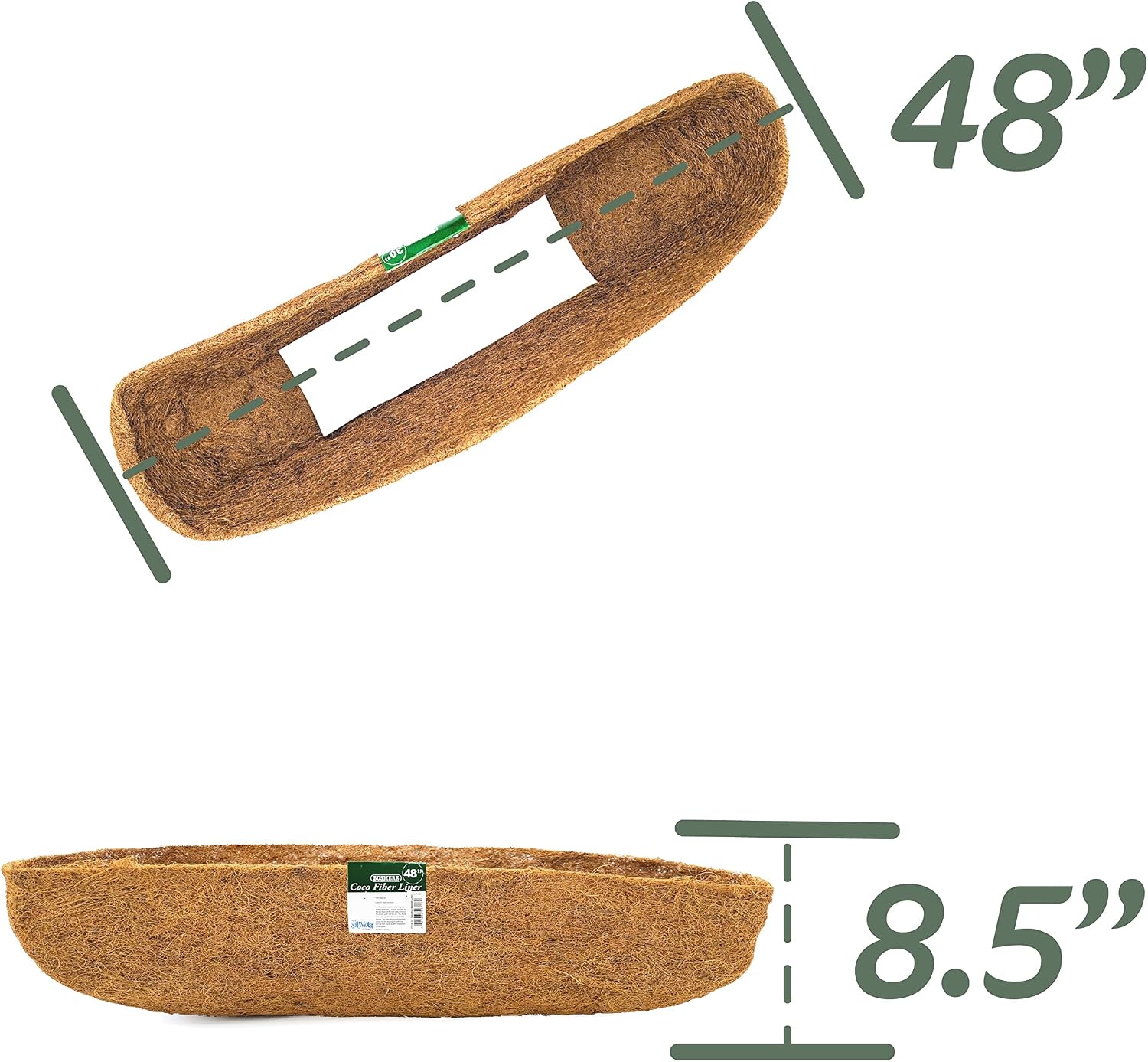 Bosmere F919 Pre-Formed Coco Liner with Soil Moist – 30-Inch Replacement Liner for Window Boxes & Hanging Baskets