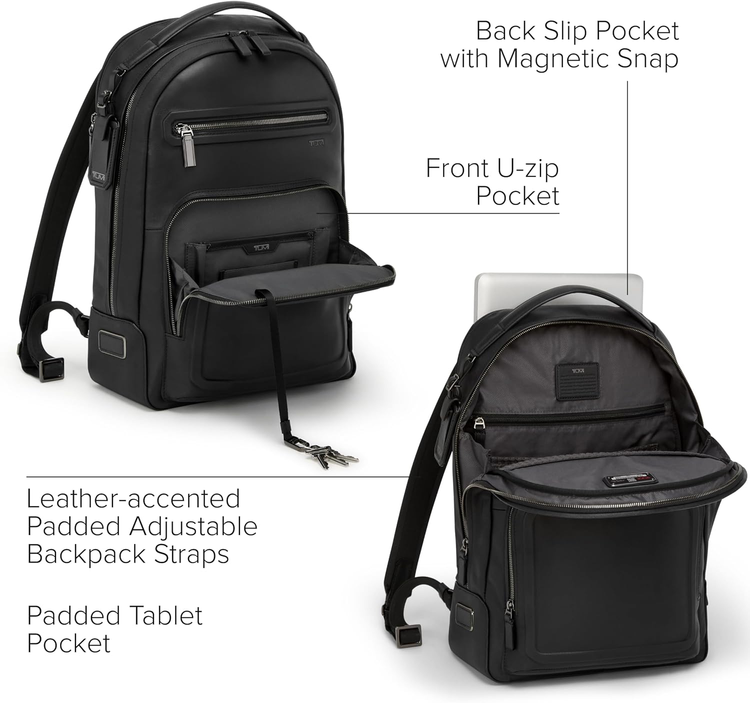 TUMI Harrison Warren Backpack, 15-Inch Laptop Backpack, Black Bombe
