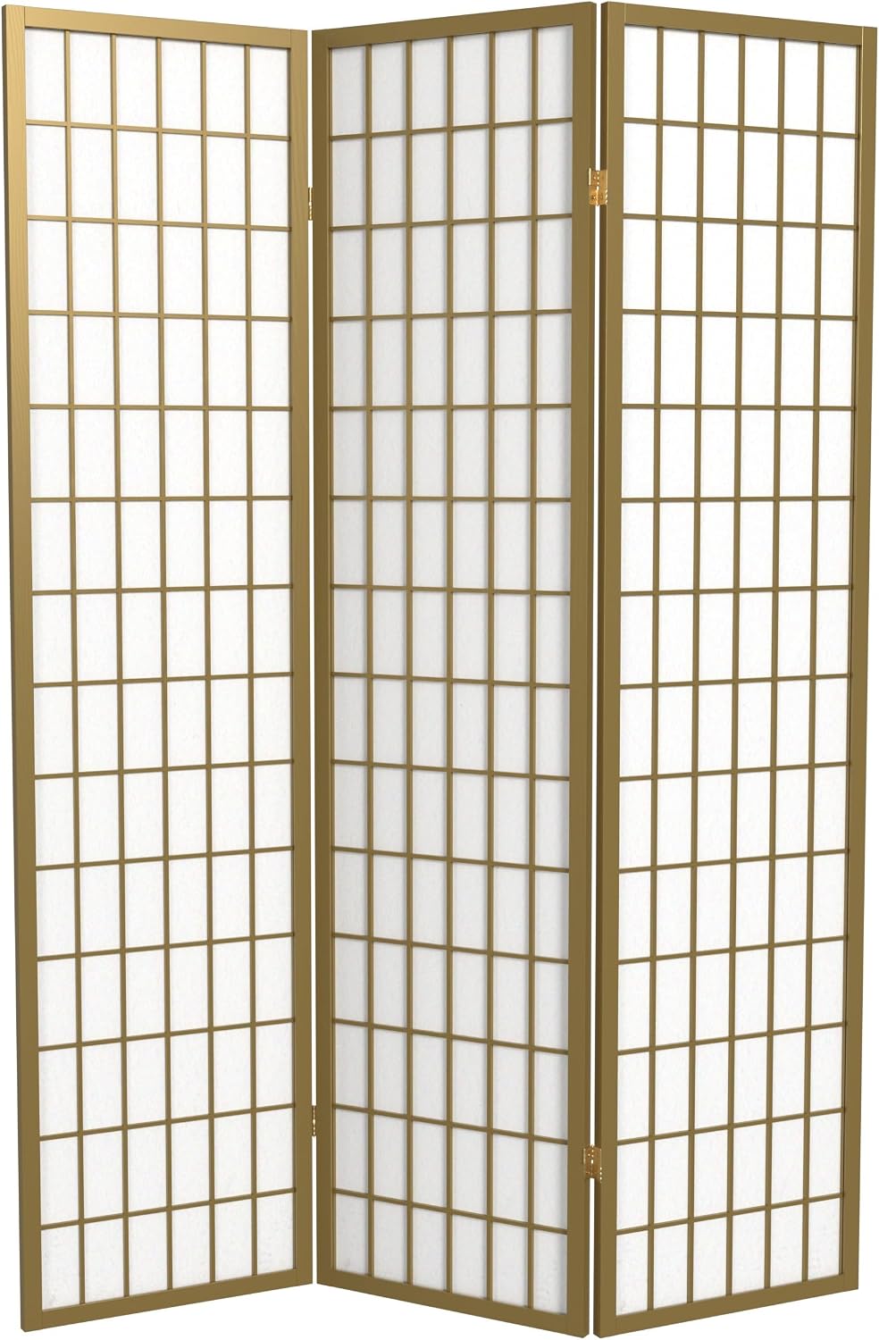 Red Lantern 6 ft. Tall Window Pane Shoji Screen - Walnut - 5 Panels