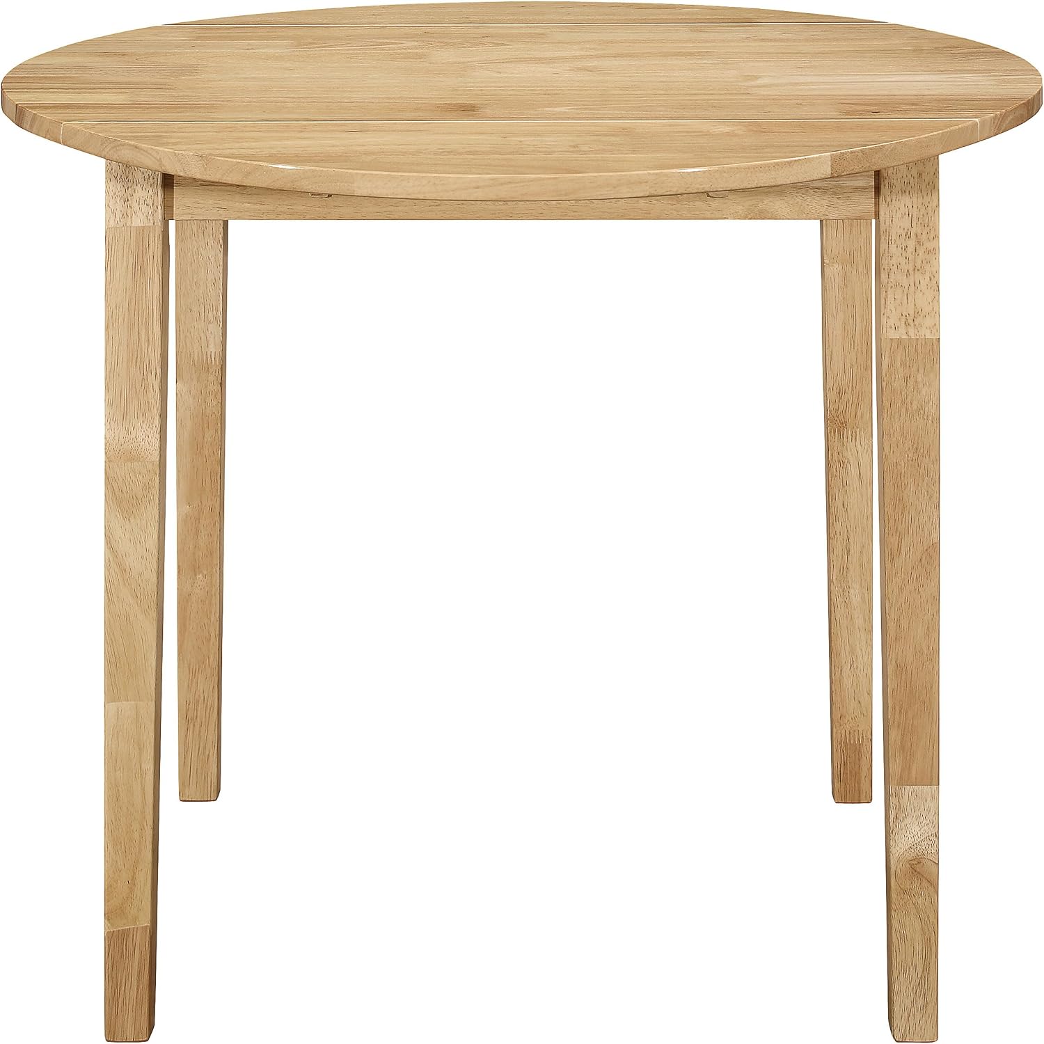 Coaster Home Furnishings 3-Piece Round Wood Dining Room Set Drop Leaf Extension Table Ladder Back Side Chairs Upholstered Seat Cushions Beige and