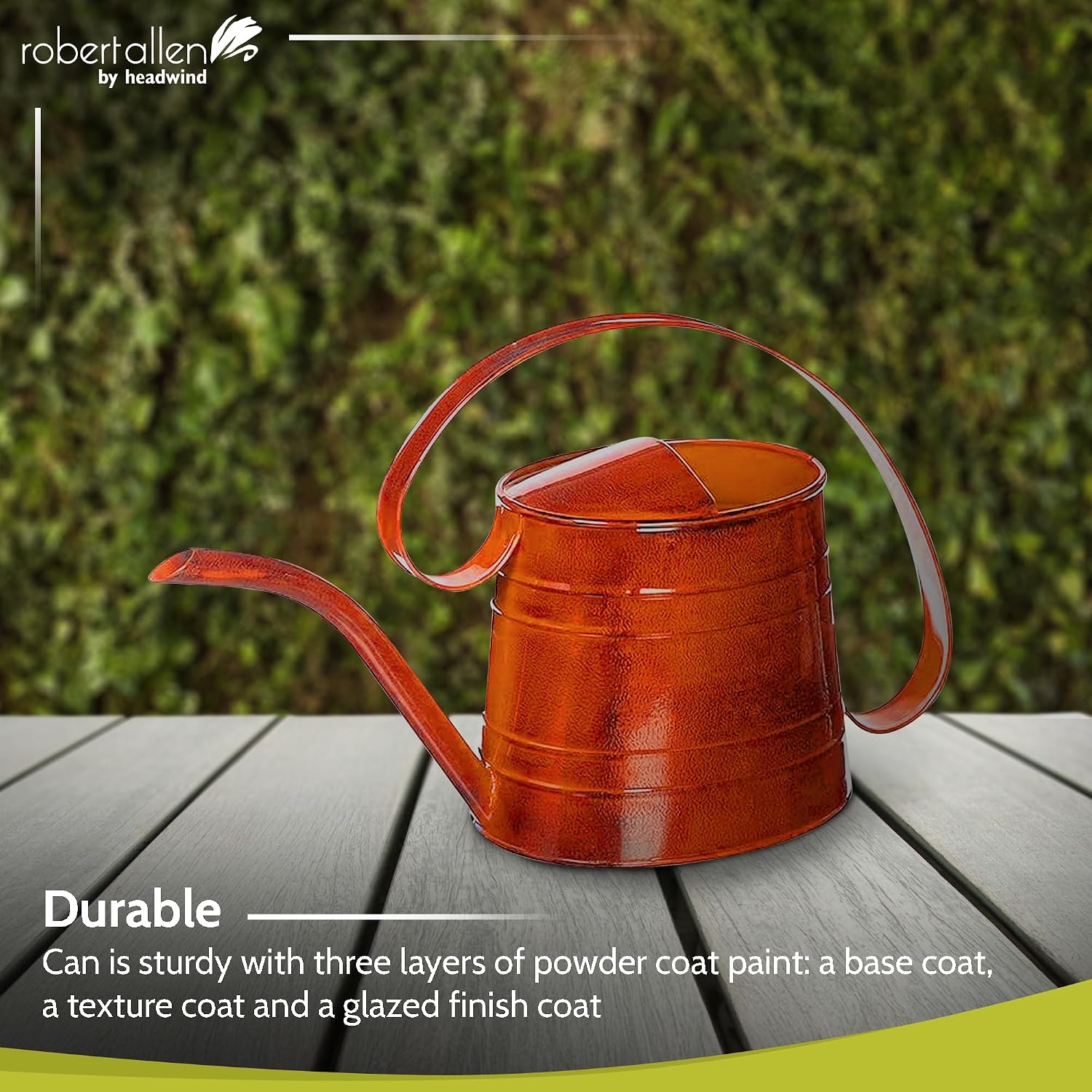 Robert Allen MPT01508 Danbury Metal Watering Can, Teal/Copper