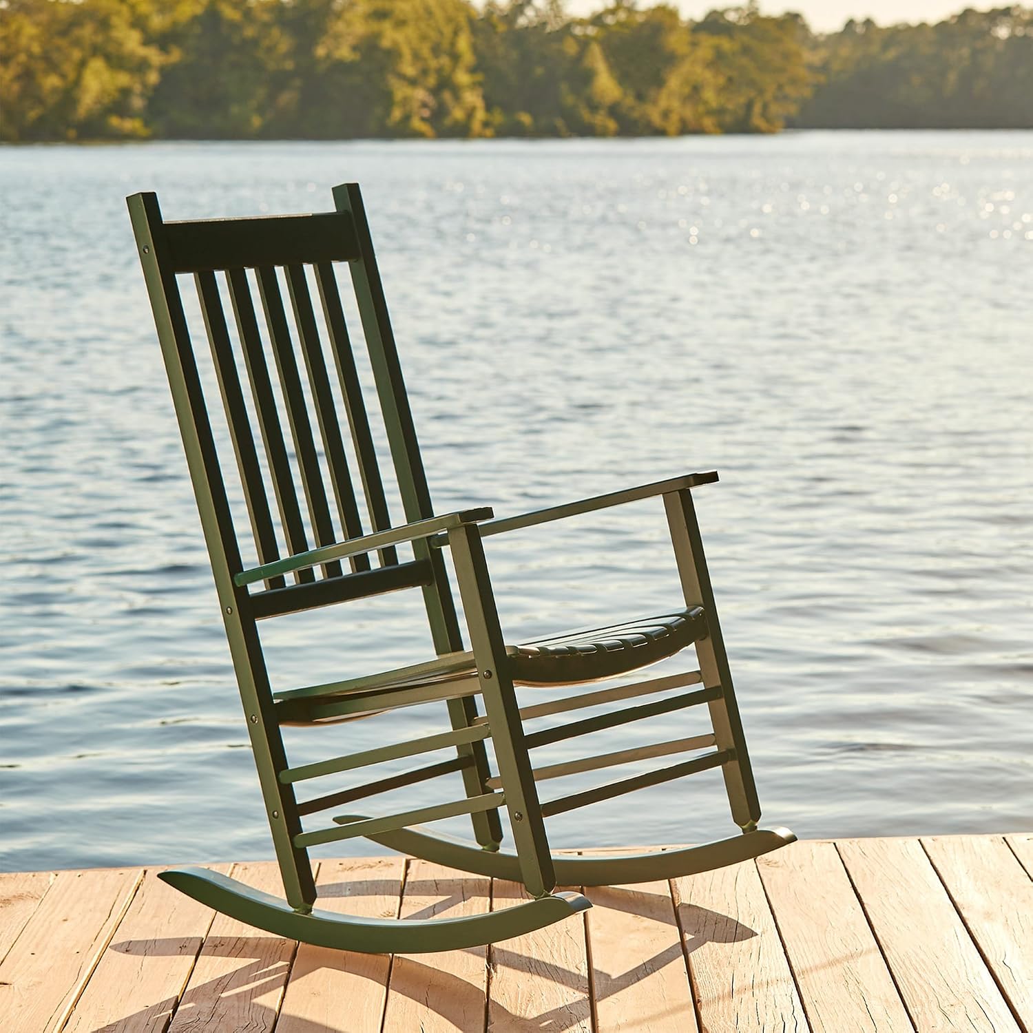 Shine Company 4332WT Vermont Porch Rocker, White (2nd Gen)