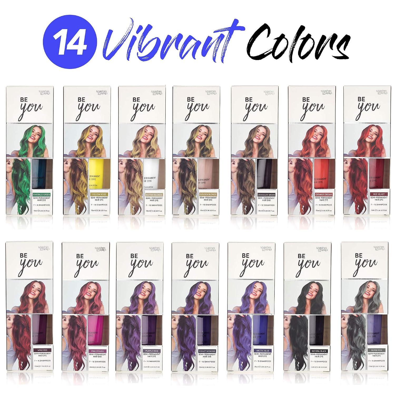 Semi-Permanent Butter Blonde Hair Dye - Vibrant 2.36 Oz. Tubes Temporary Hair Color - Ammonia and Peroxide Free -Vegan and 100% Cruelty-Free Toner - Lasts for 7-15 Shampoos - by Splashes and Spills