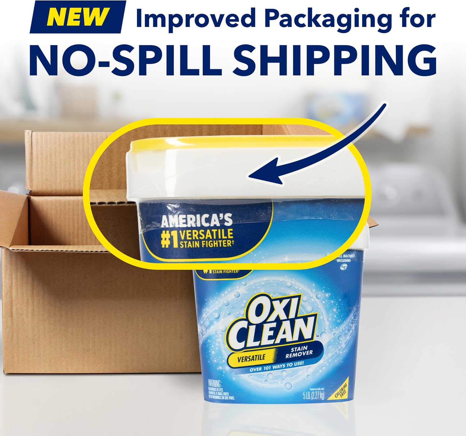 OxiClean Versatile Stain Remover Powder, 5 lb | 101+ Household Uses, Tough Stain Removal, Laundry Booster, Multi-Surface Cleaning, Color Safe, Chlorine Free