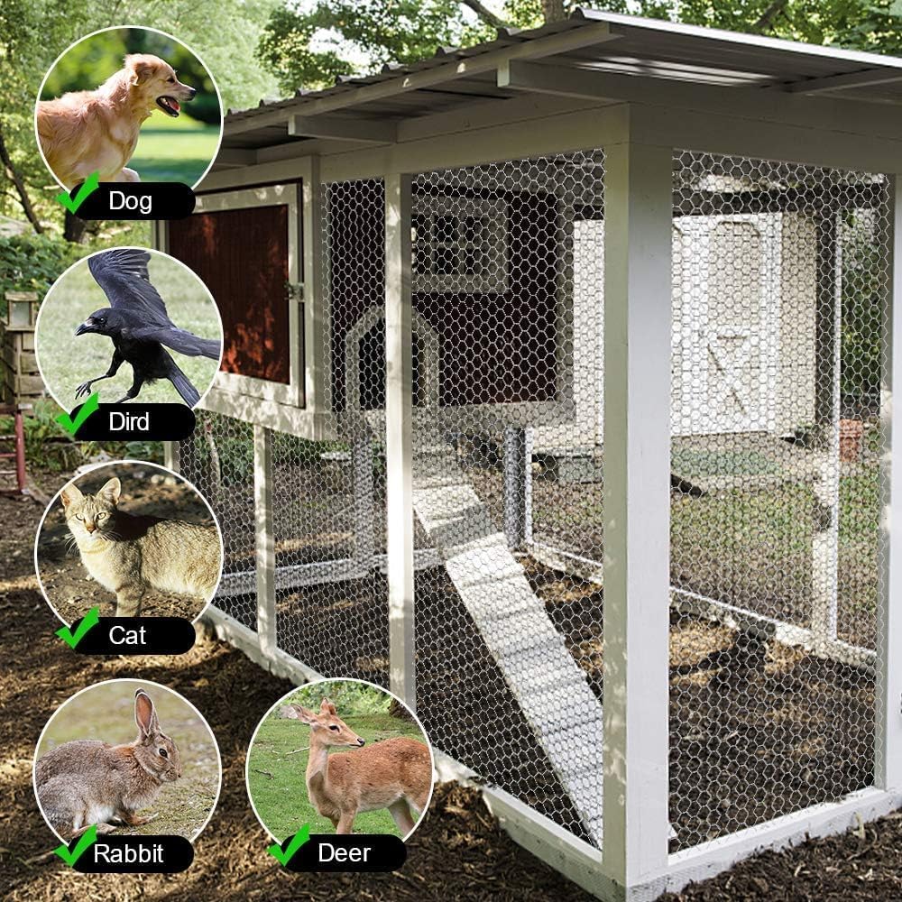 Amagabeli Chicken Wire Fencing Poultry Wire Netting 36inch x 50ft 2 Inch Hexagonal Galvanized Mesh Garden Fence Animal Barrier for Garden Protection Craft Rabbit Cage Dog Roll Chicken Coop Accessories