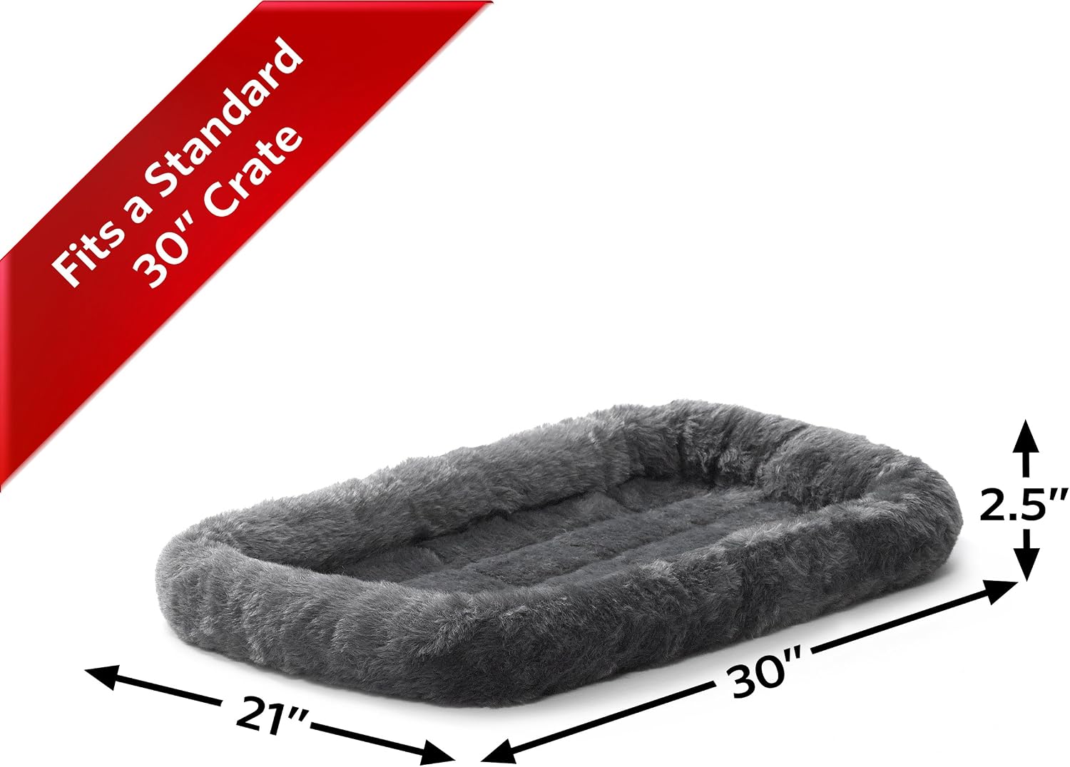 MidWest Homes for Pets QuietTime XXS Dog Bed – Cinnamon Faux Fur Bolster, Ultra-Soft and Machine Washable, Fits 18-Inch Crates and Carriers, for Small Dogs and Cats