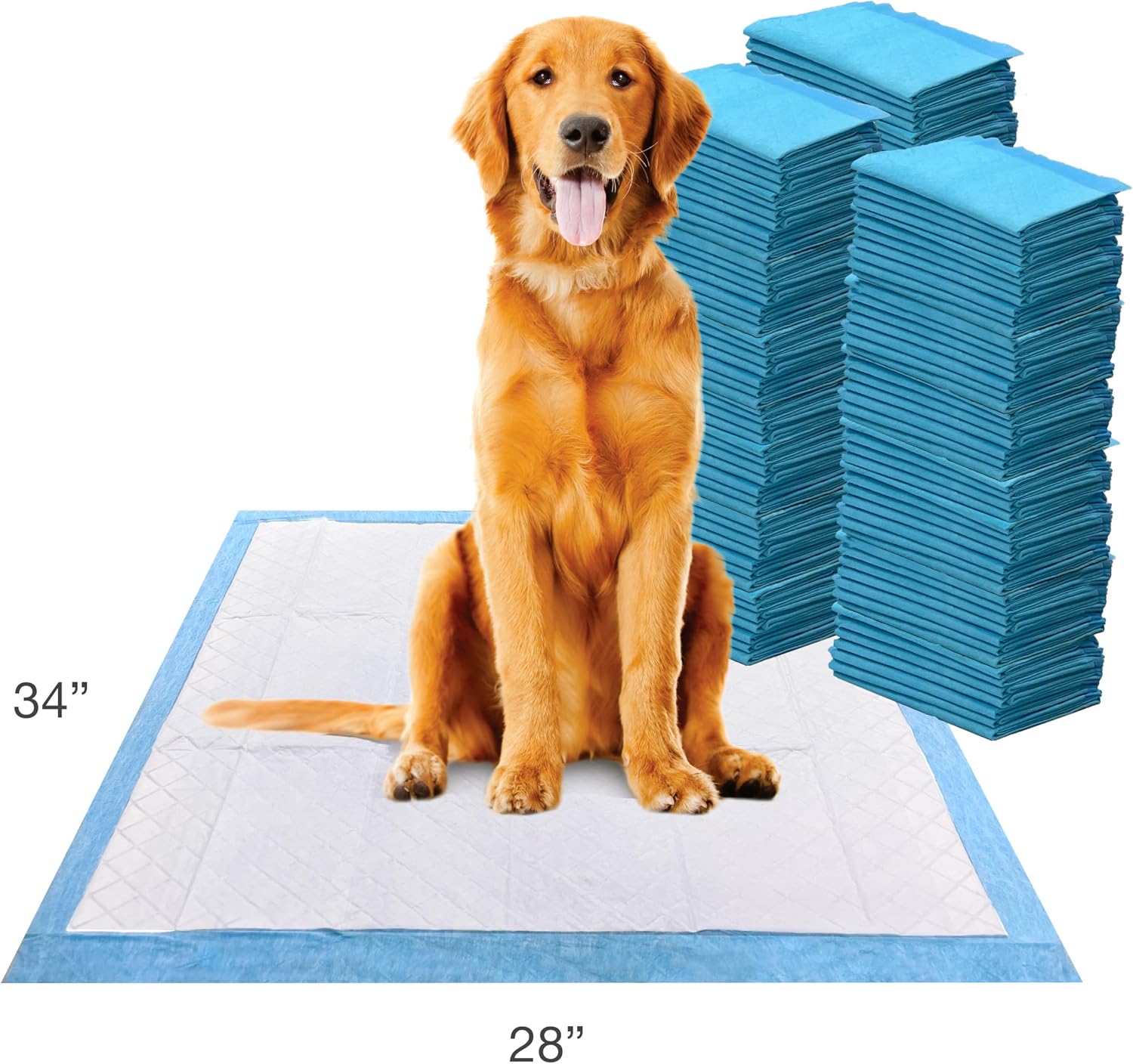 Four Paws Wee-Wee Superior Performance X-Large Dog Pee Pads, 40 Count | Puppy & dog potty training pads, housebreaking supplies, xl puppy pads, pet supplies, 24-hour floor protection, 28" x 34"
