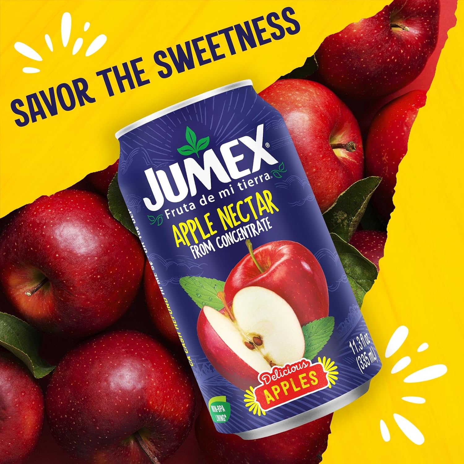 Jumex Mango Nectar Juice & Peach Nectar - Made with Fresh Fruit Puree - Tropical Fruit Juice Concentrate for Smoothie Mix, Cocktail Mixers & Kids Beverages - 11.3oz, 12 Pack Canned Drinks
