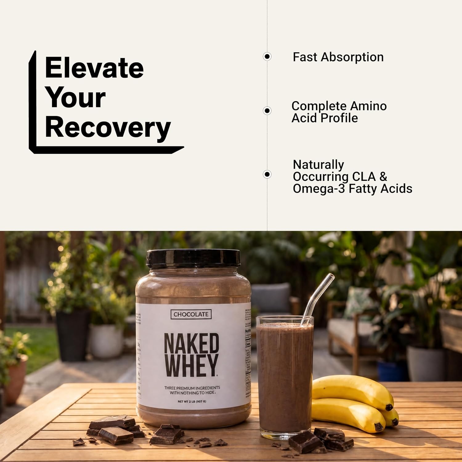 NAKED Whey 5LB 100% Grass Fed Unflavored Whey Protein Powder - Only 1 Ingredient, NSF Certified, Undenatured, Gluten Free, Soy Free, Promote Muscle Growth and Recovery - 76 Servings