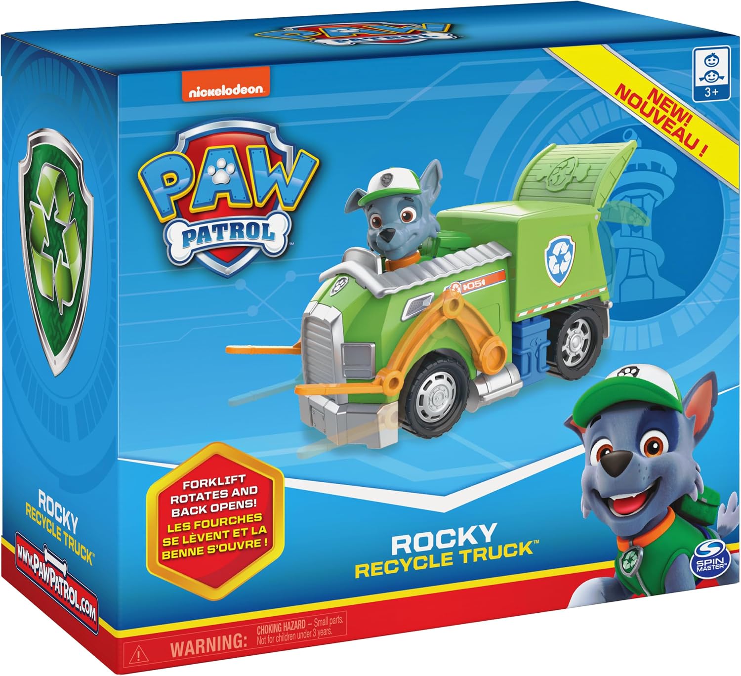 Paw Patrol, Rocky’s Recycle Truck Vehicle with Collectible Figure, Preschool Toys for Boys & Girls Ages 3 and Up