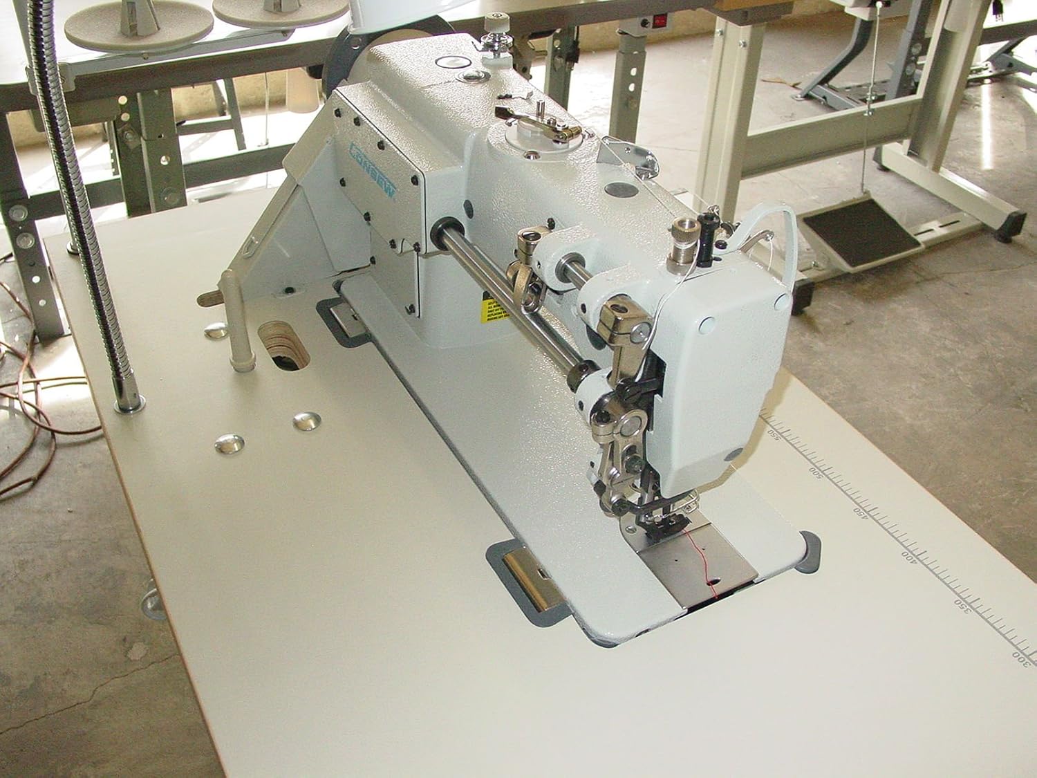 Consew upholstery Walking Foot Industrial Sewing Machine with Table and Servo Motor Drop Feed, Needle Feed, Walking Foot, Lockstitch Machine