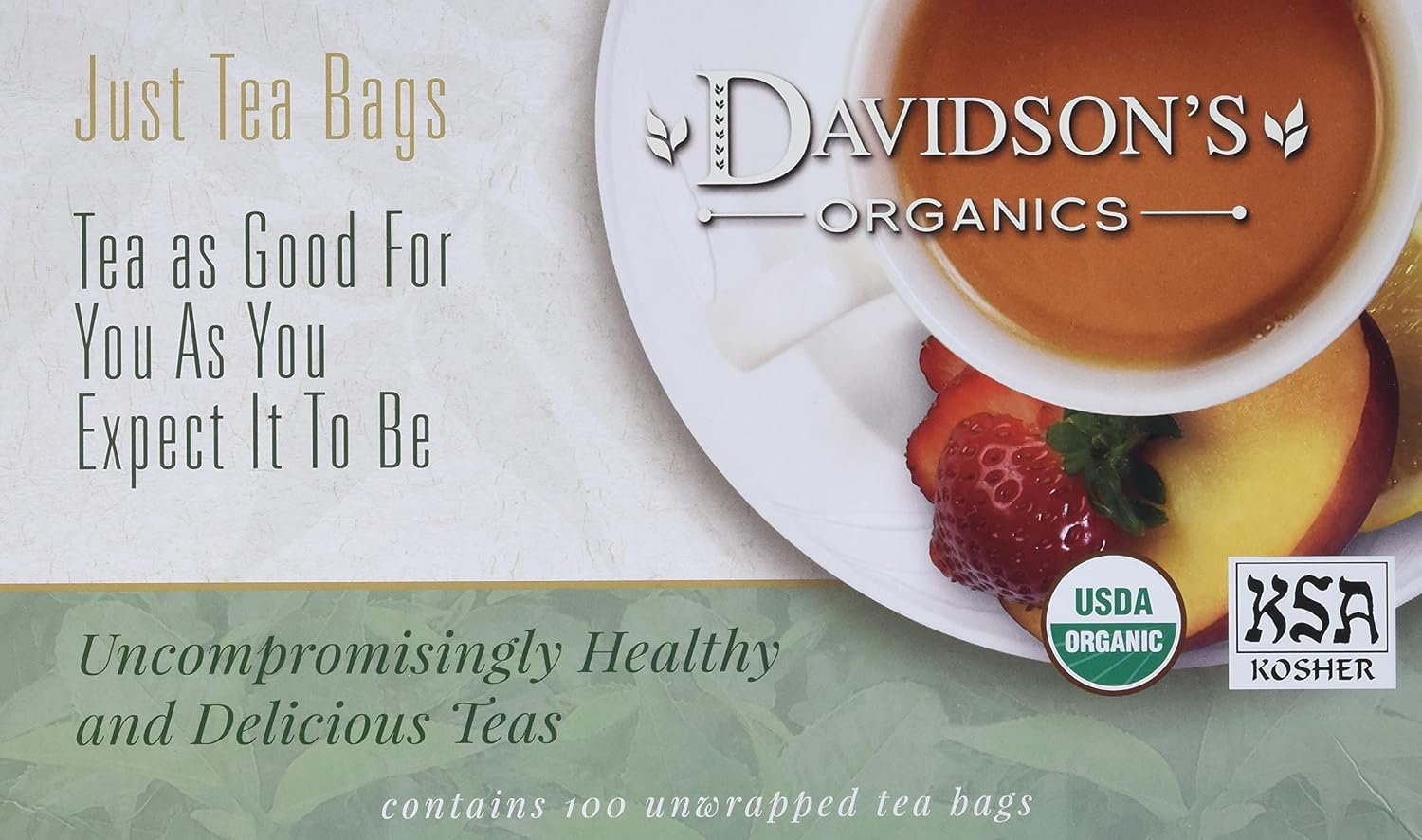 Davidson's Organics, Yerba Mate, 100-count Unwrapped Tea Bags