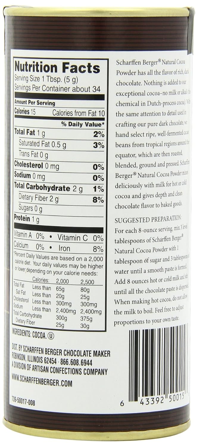 Scharffen Berger Natural Unsweetened Cocoa Powder, 6-Ounce Canisters (Pack of 2)
