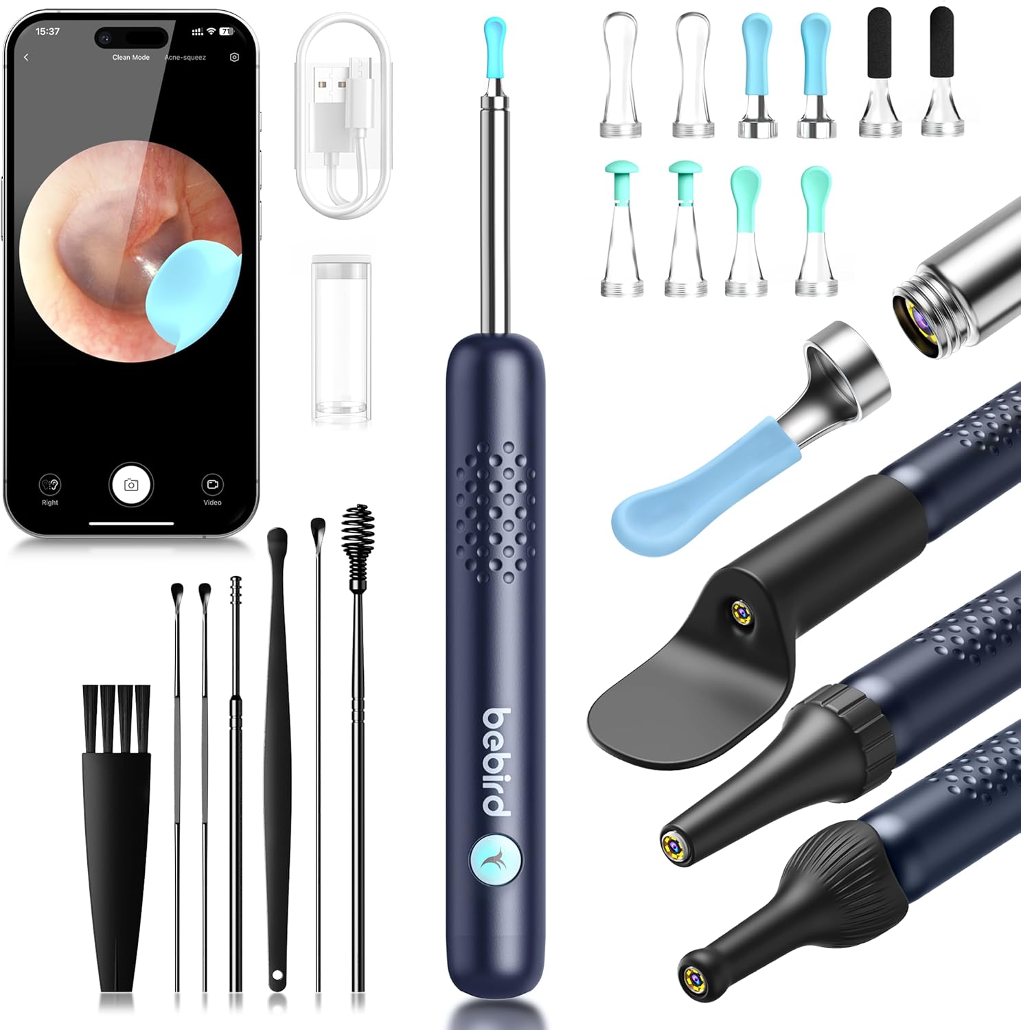 BEBIRD R1 Ear Wax Removal Tool:Ear Cleaner with HD Ear Camera FSA&HSA