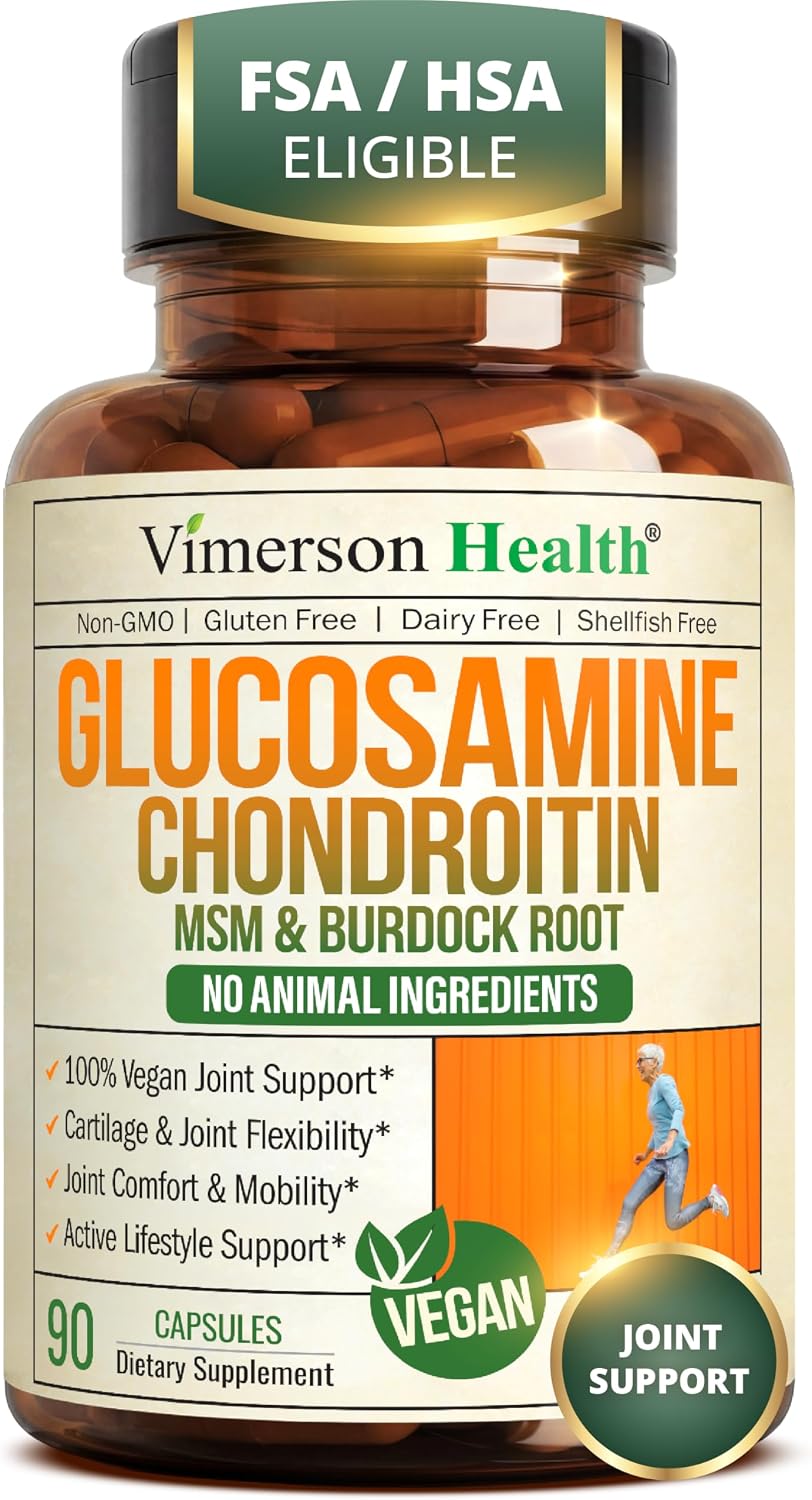 Glucosamine Chondroitin MSM – Joint Support Supplement for Women and Men with Glucosamine Sulfate 1500 mg, Chondroitin and MSM – for Cartilage, Joint Health and Flexibility – 90 Capsules