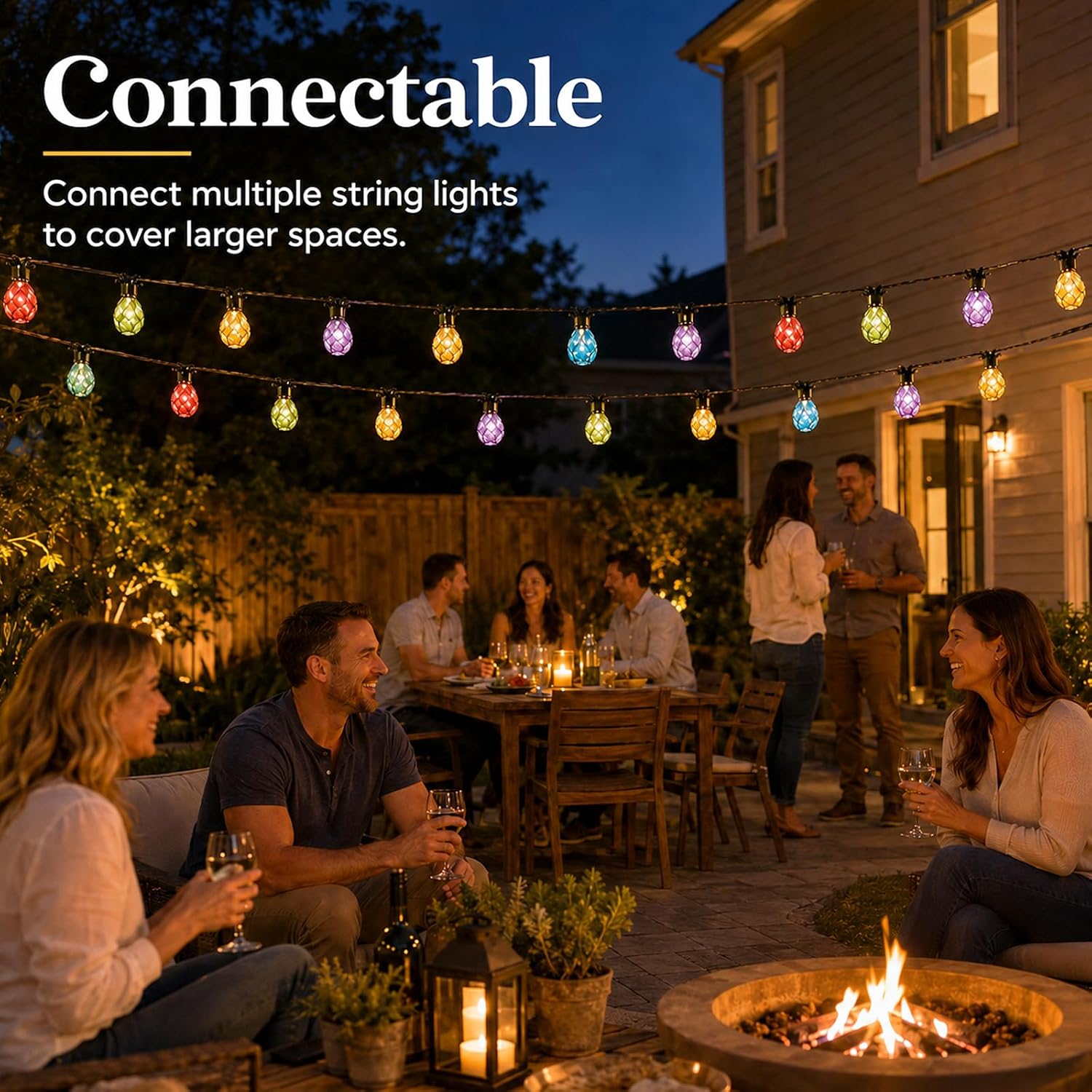 Vigdur Pineapple String Lights, 10FT Multicolor Patio Lights Outdoor