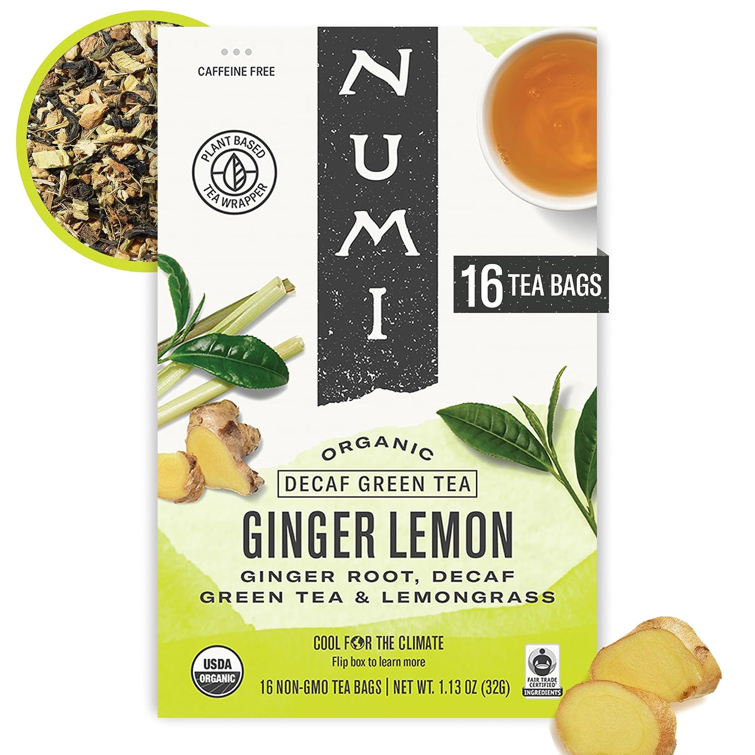 Numi Organic Gunpowder Green Tea – 54 Green Tea Bags – Bold, Smooth Flavor, Packed with Antioxidants, Naturally Energizing, Microplastic-Free Tea Bags