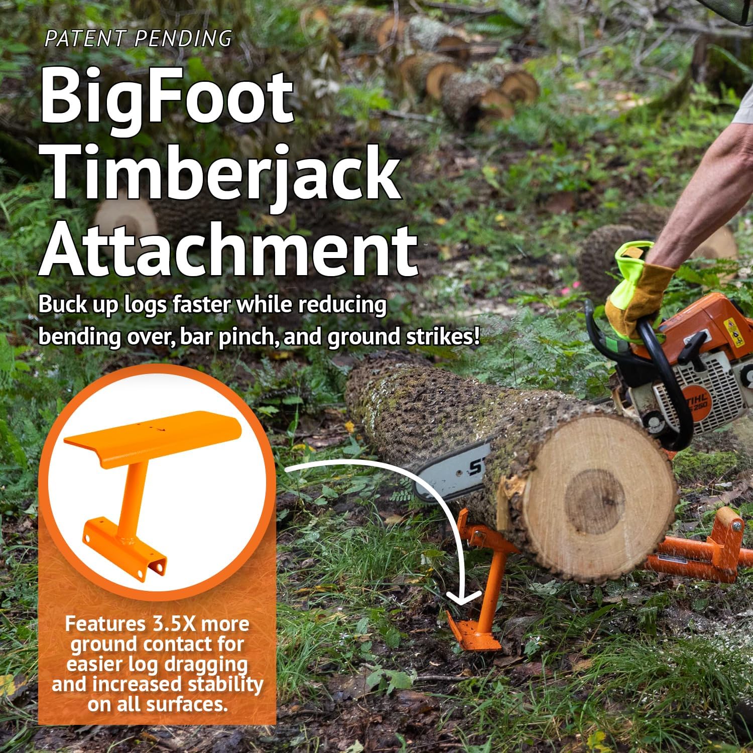 Hauler - 21” Cant Hook Log Roller and Carrier | Orange Powder-Coated Log Hauler Hand Tool for Firewood Harvesting, Brush or Tree Removal. (Patented, Made in USA, With A Warranty)