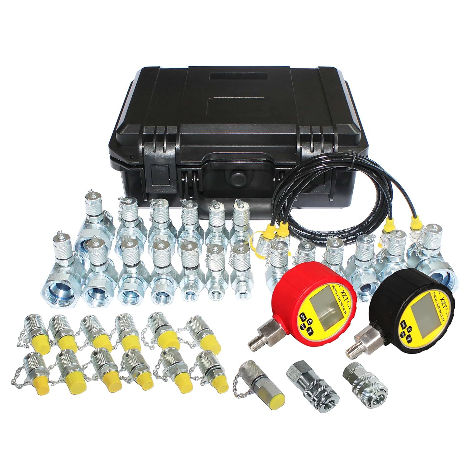 XZT 70U Hydraulic Pressure Test Coupling Kit, Pressure gauges Set, Test Hose