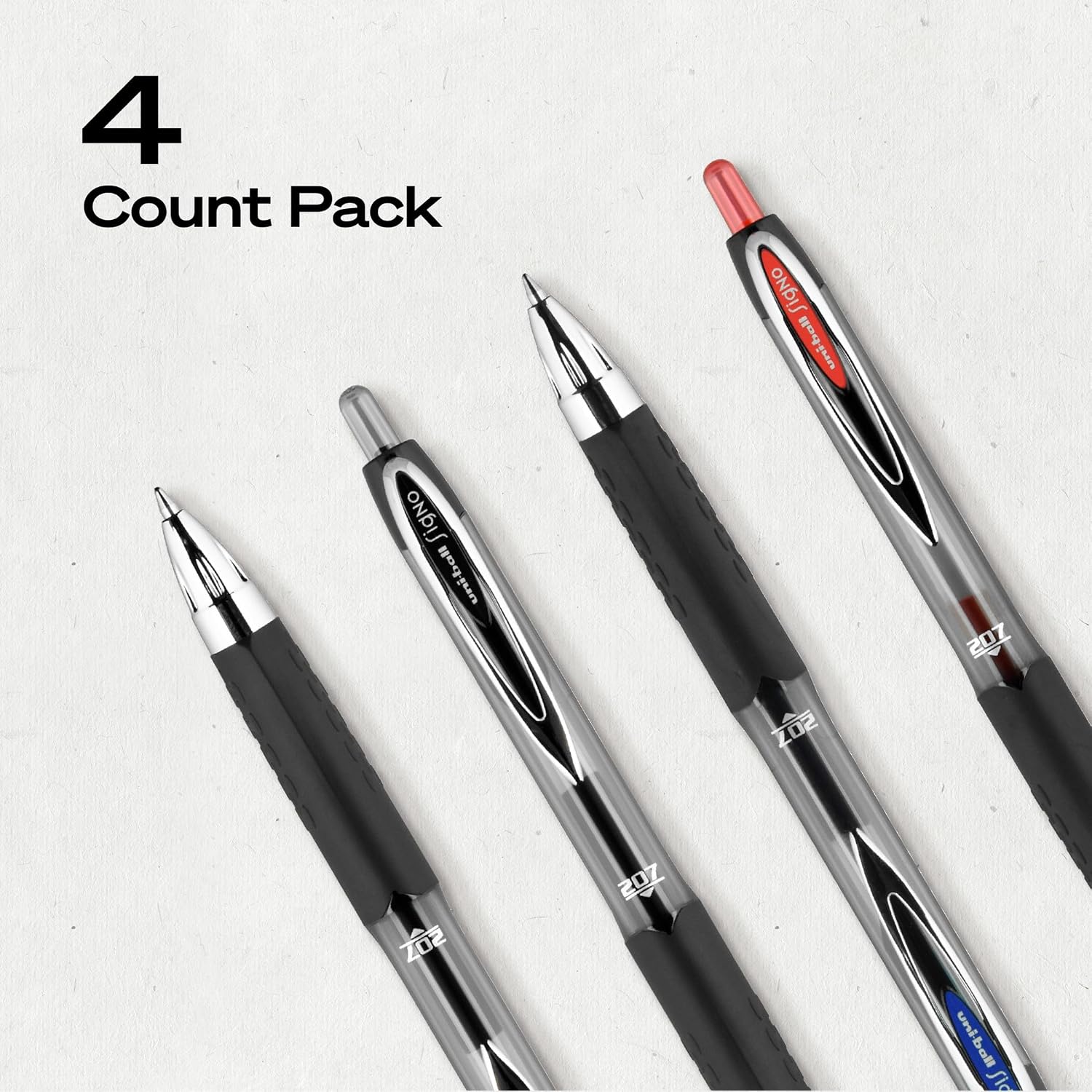 uniball™ 207 Gel Pens, Black Ink, 0.7mm Medium Point, Retractable, 12 Count | Smooth Writing, Fraud-Resistant, uni Super Ink™