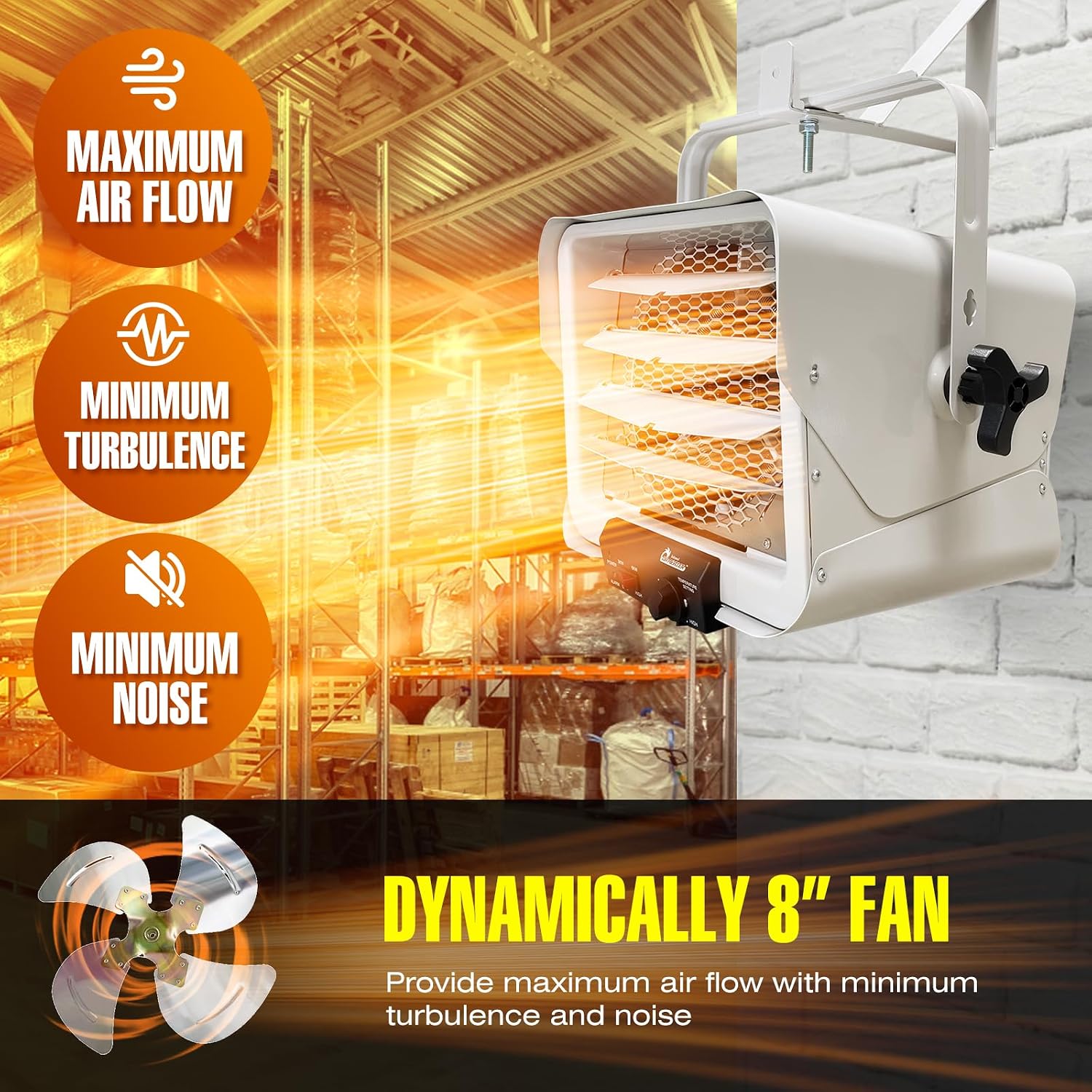 DR. INFRARED HEATER DR-910F 10,000-Watt 240V Heavy-Duty Hardwired Shop Garage Heater Wall/Ceiling Mounted with Remote Controlled Thermostat