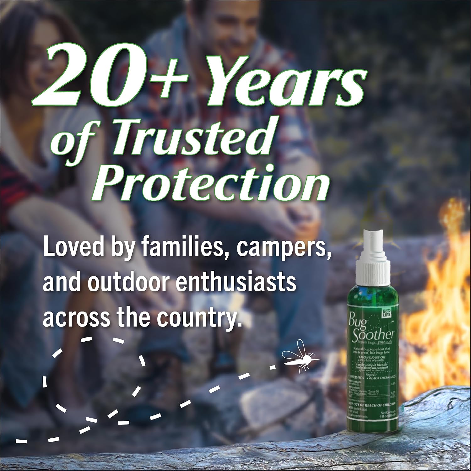 Bug Soother Natural Insect Repellent Spray, DEET-Free 8 oz. (2 Count) | Plant Based | Repels Mosquitos, Gnats & No See'ums | Family Safe | Made in the USA
