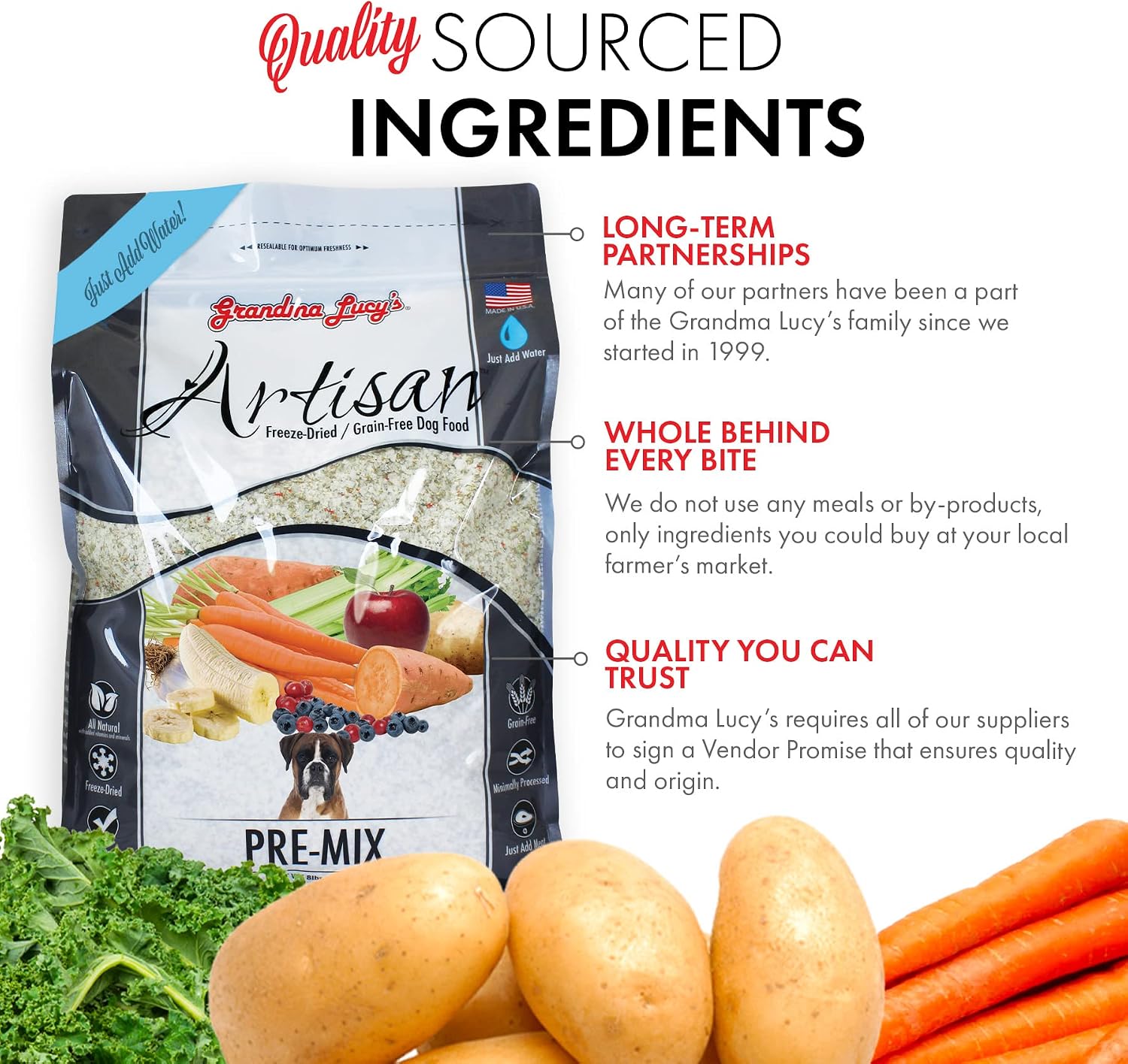 Grandma Lucy's Artisan Dog Food, Grain Free and Freeze-Dried - Artisan Chicken, 10Lb Bag