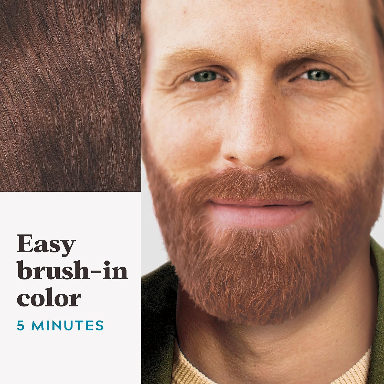JUST FOR MEN Mustache & Beard Dye, Keratin, Light Brown M-25 (1 Pack) | Mustache & Beard color light brown designed for facial hair to instantly eliminate gray. Enhanced with keratin & biotin.