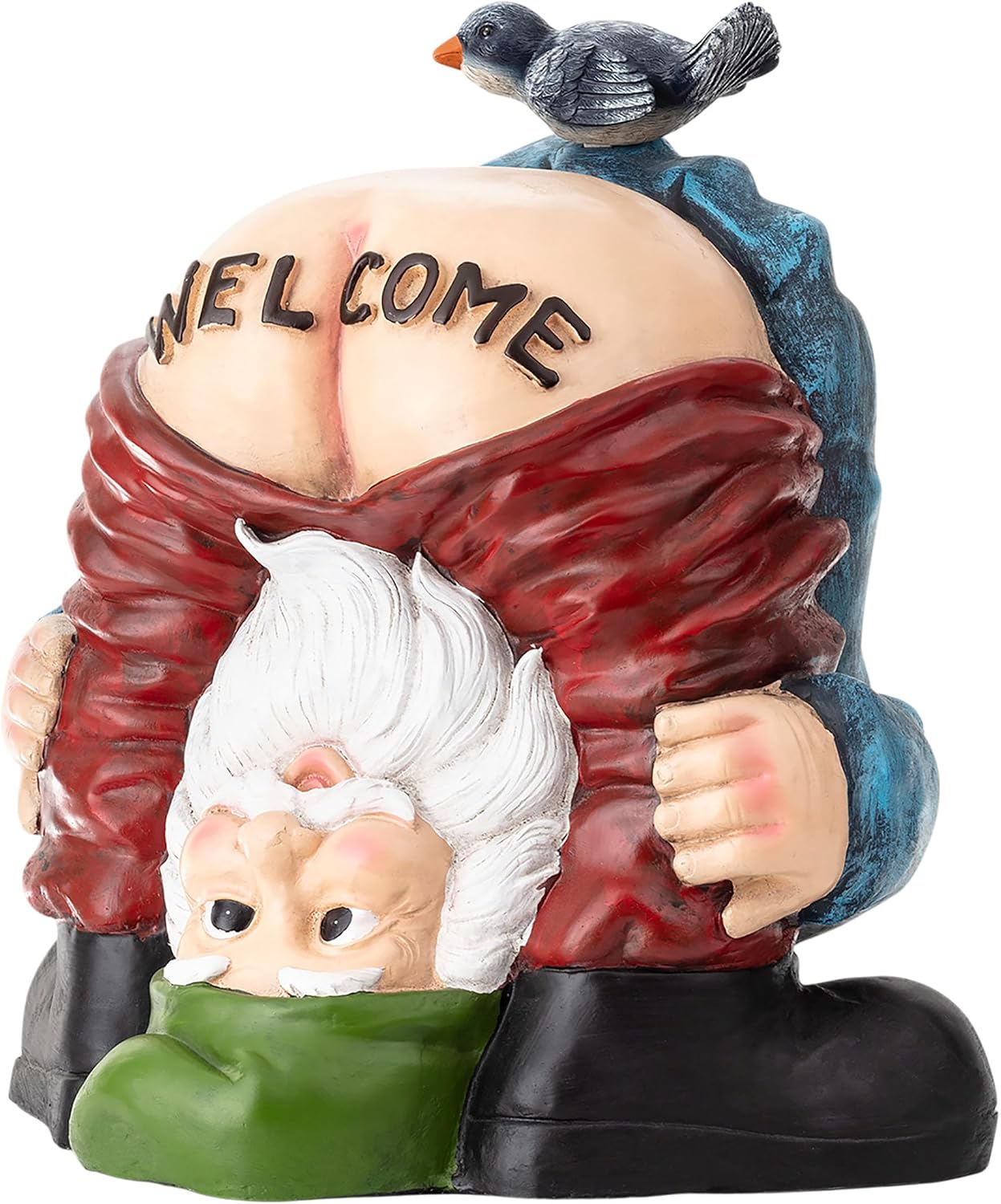 Alpine Corporation 12" Tall Traditional Outdoor Garden Gnome Yard Statue Decoration