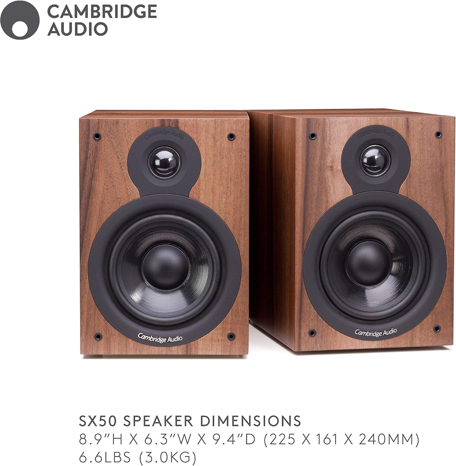 Cambridge Audio SX-50 Bookshelf Speaker | 100 Watt Home Theater Compact Speaker Pair (Matte Black)