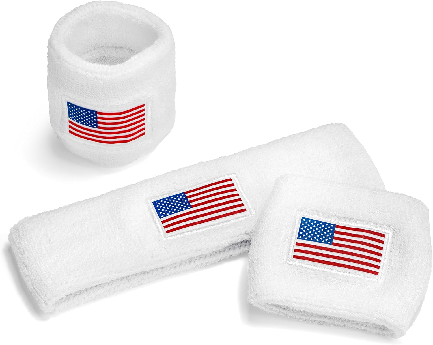 Suddora Country Headband & Wristbands Set (Includes 2 Wrist & 1 Head Sweatband), Highly Moisture Wicking